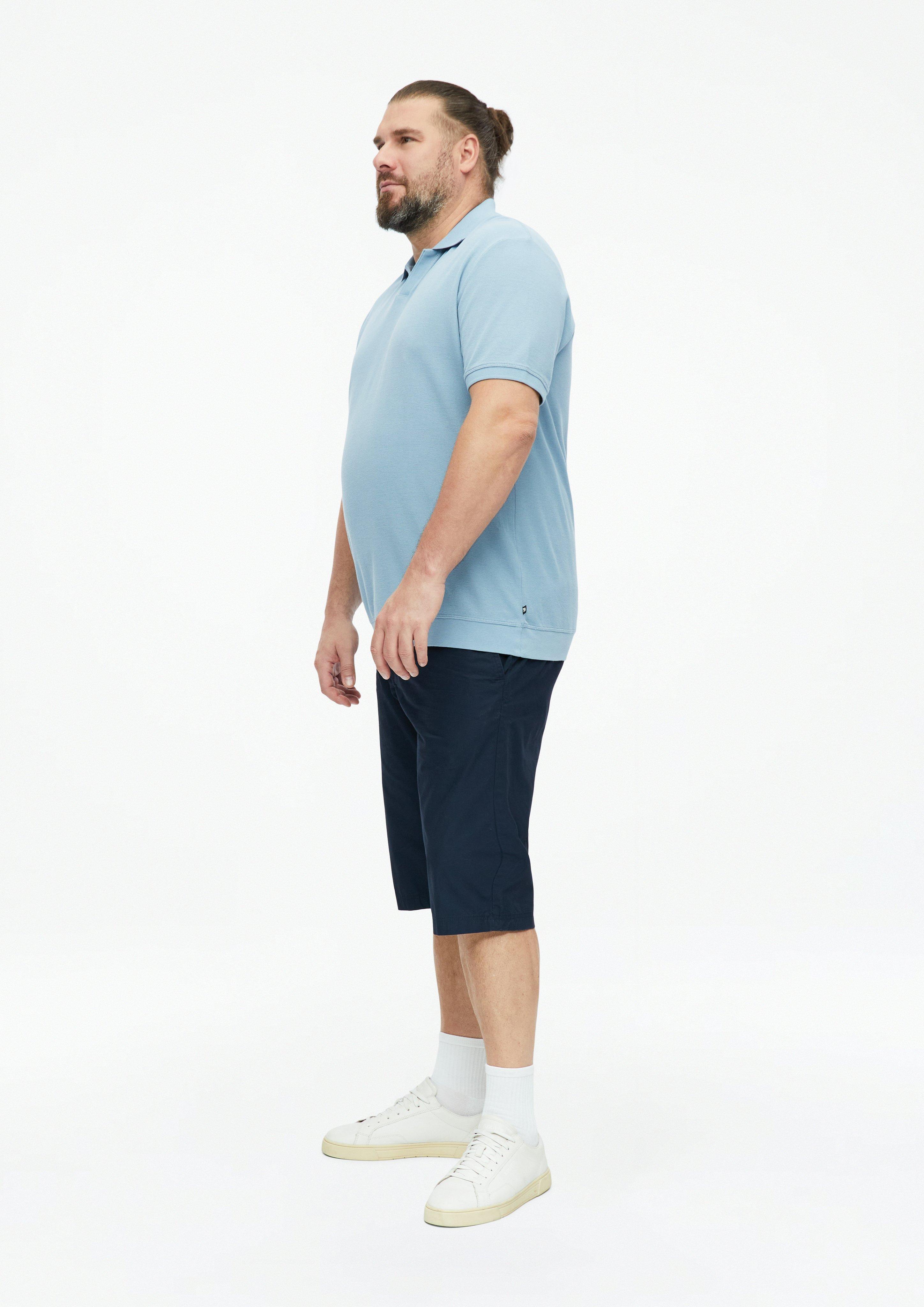 Men Textured polo shirt with cuffs in blue by s.Oliver Men Big Sizes