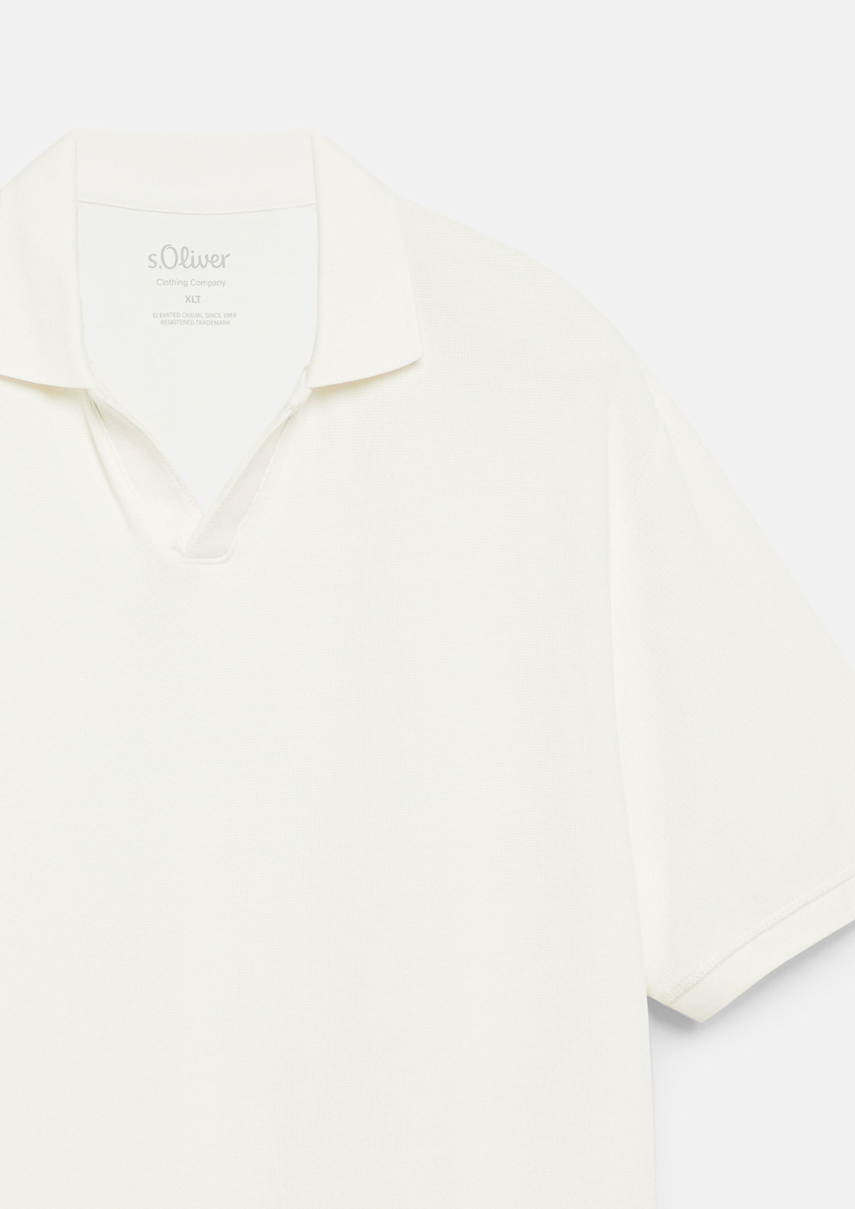 Pánové tričko s límečkem v barvě bílá od s.Oliver Men Tall Sizes