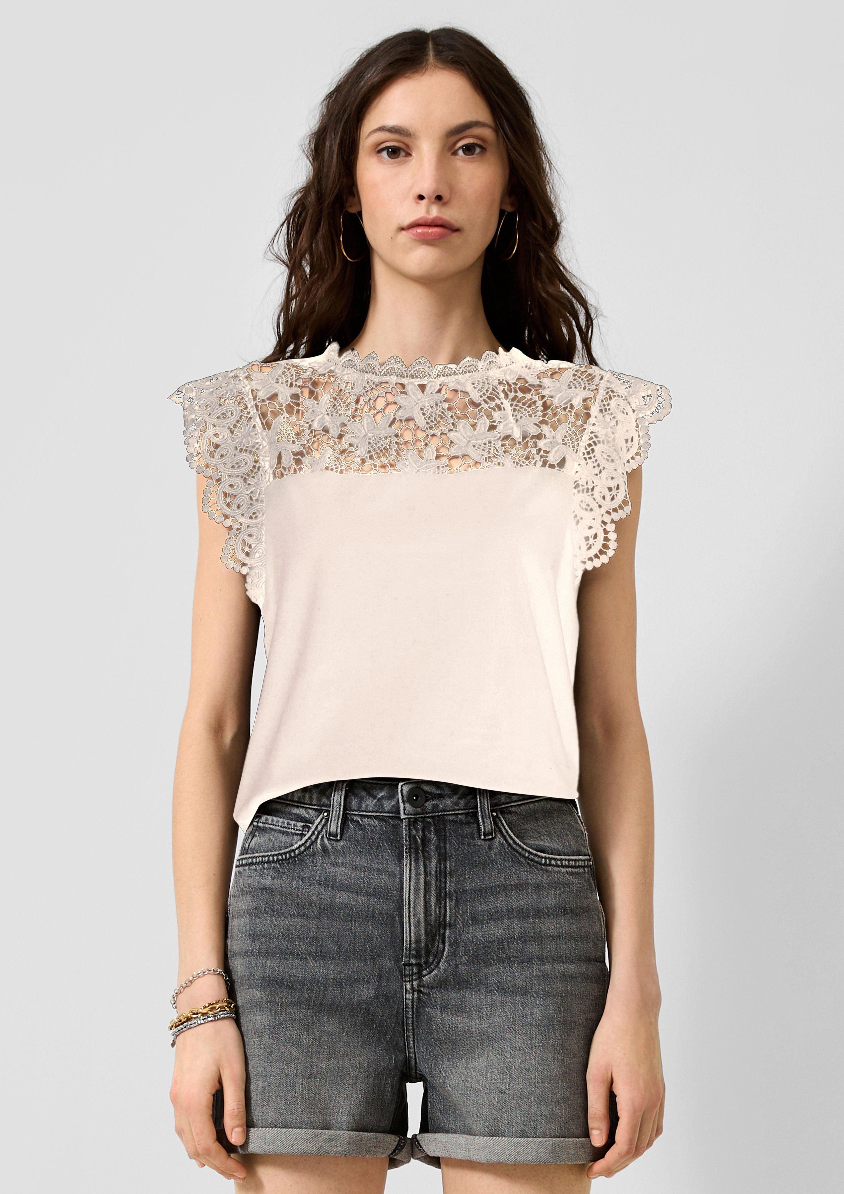 Women Top with lace in  by QS
