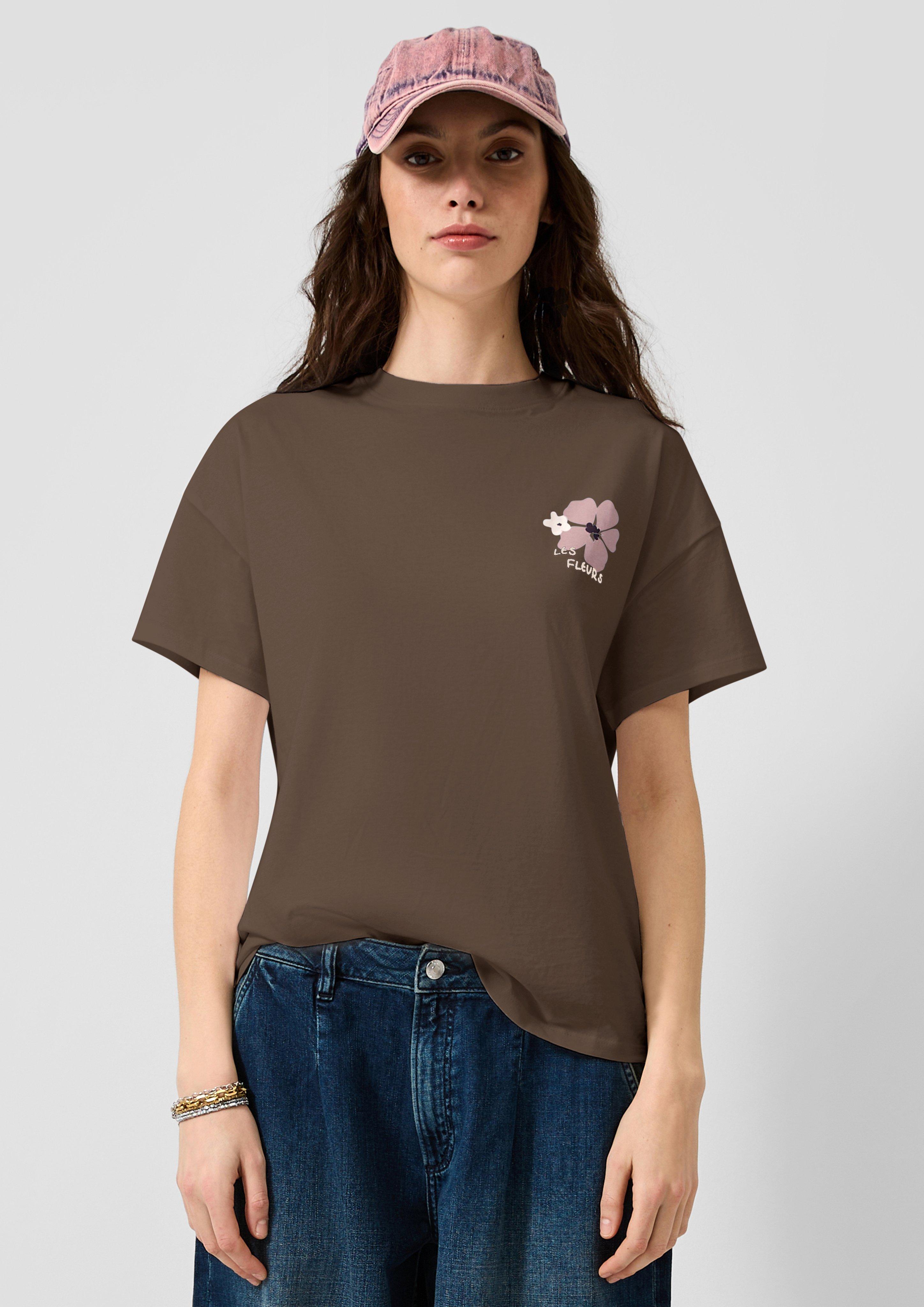 Women T-Shirt in brown by QS