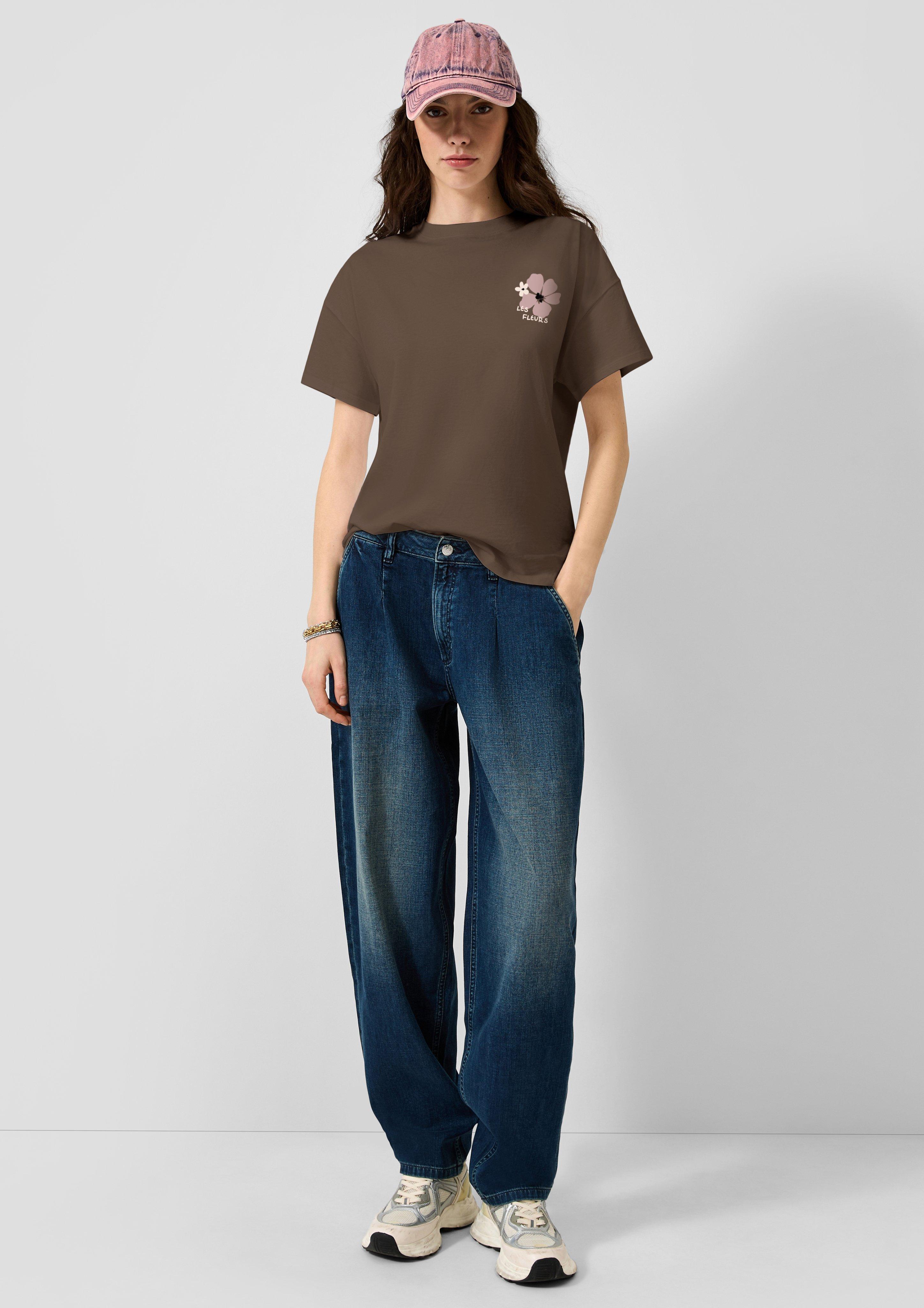 Women T-Shirt in brown by QS