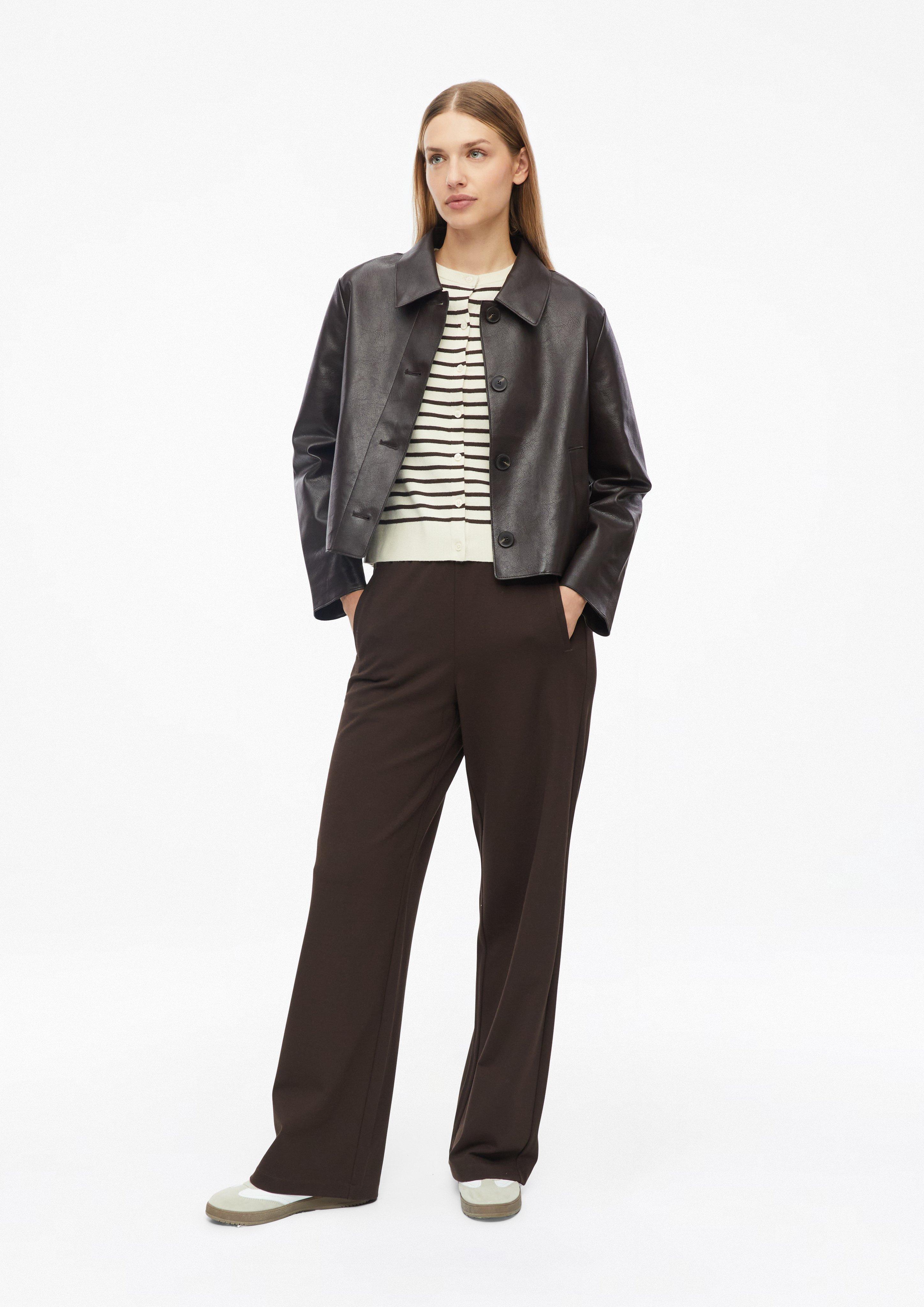 Damen Geringelte Strickjacke mit Knopfleiste in beige von s.Oliver