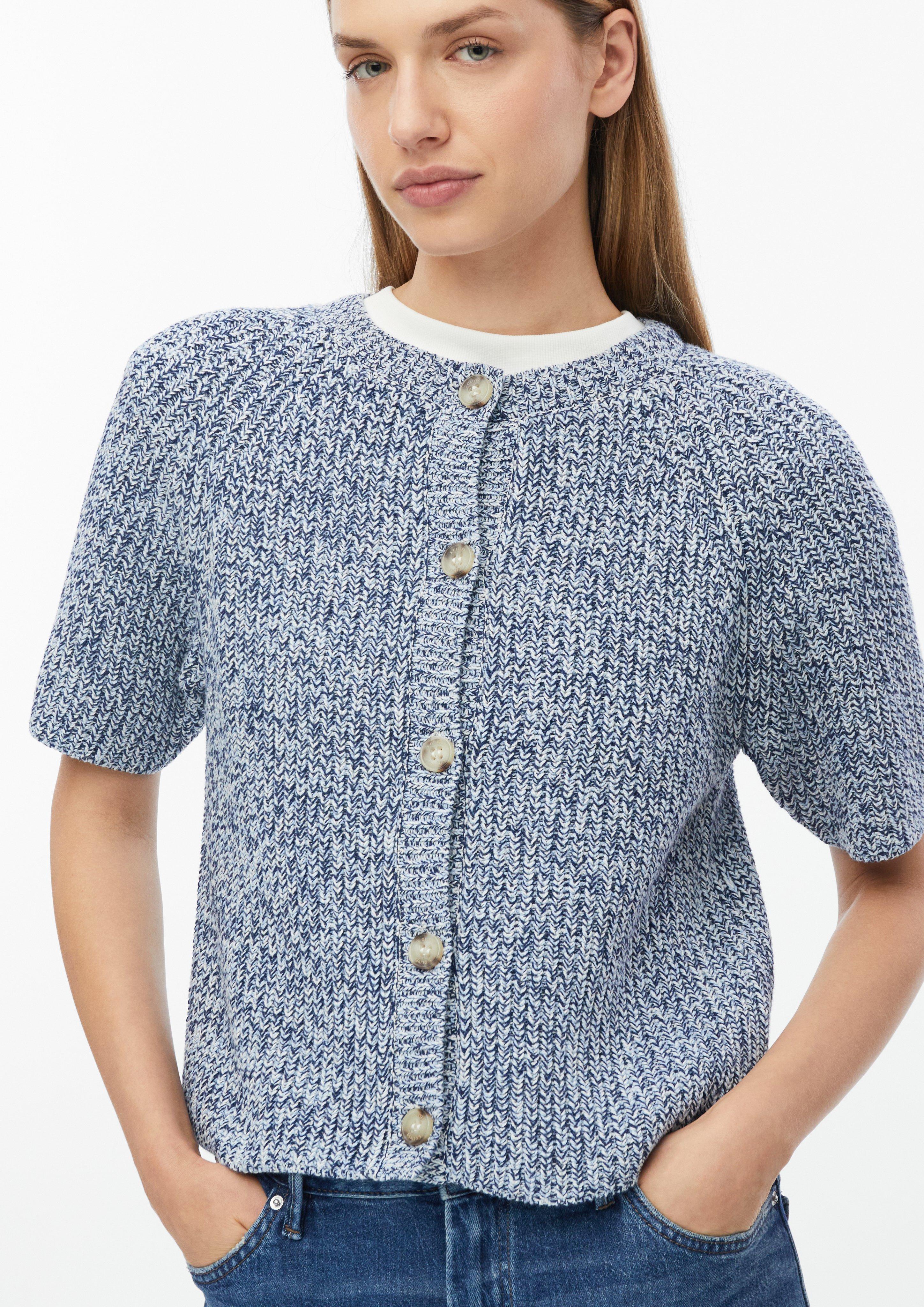 Damen Melierte Strickjacke mit Knöpfen in blau von s.Oliver