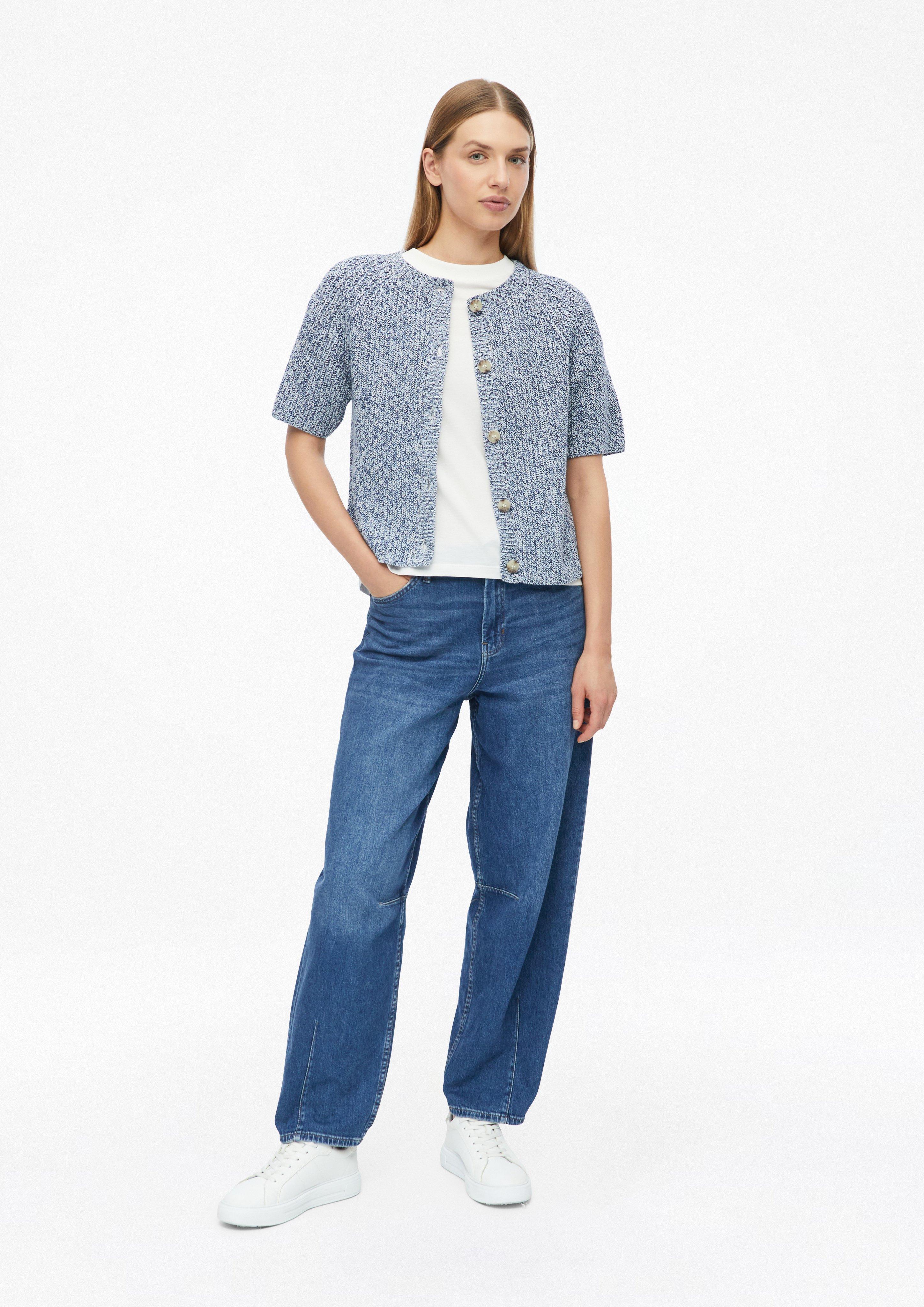 Damen Melierte Strickjacke mit Knöpfen in blau von s.Oliver