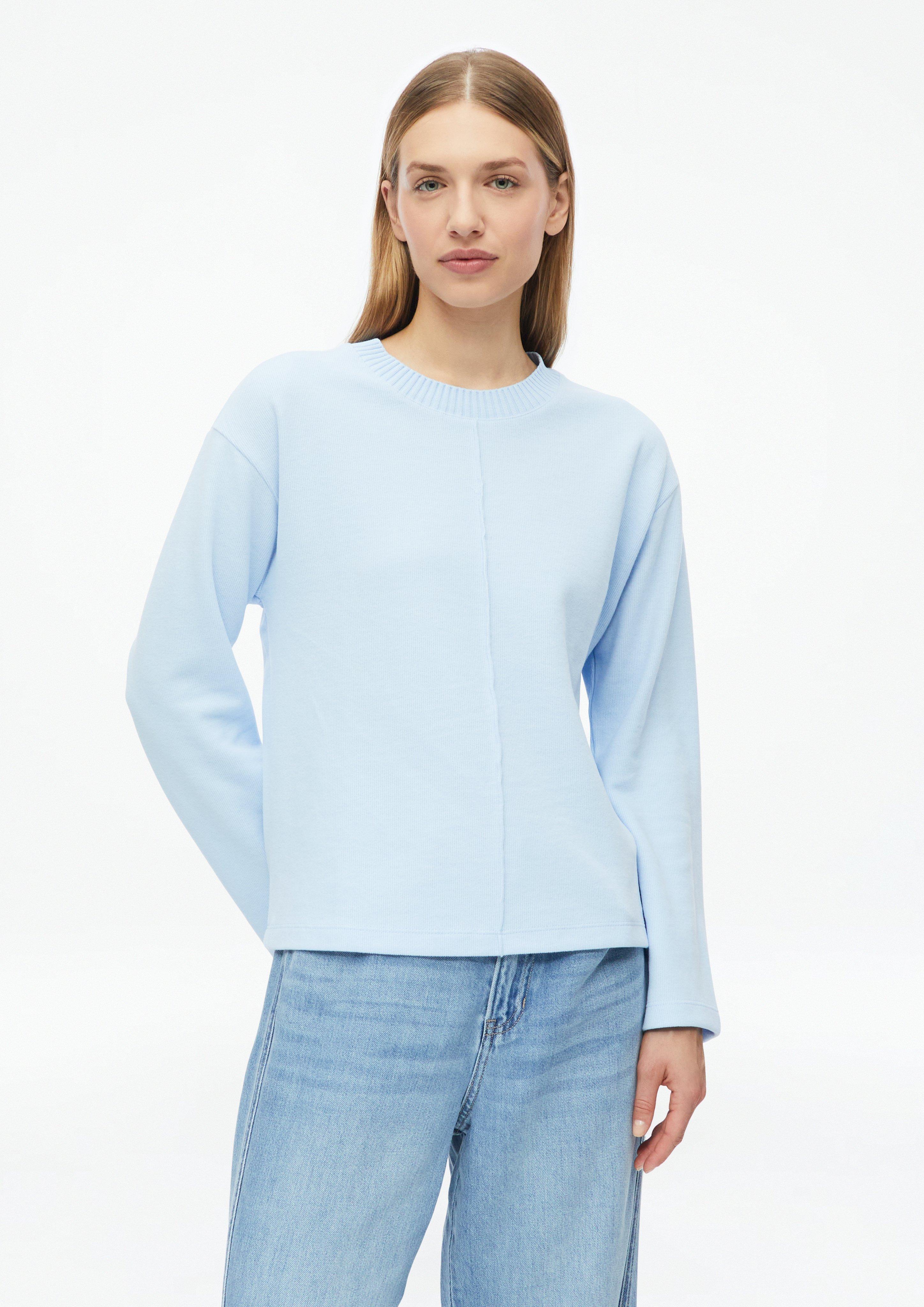 Gevlokt sweatshirt met relaxte pasvorm in lichtblauw van s.Oliver