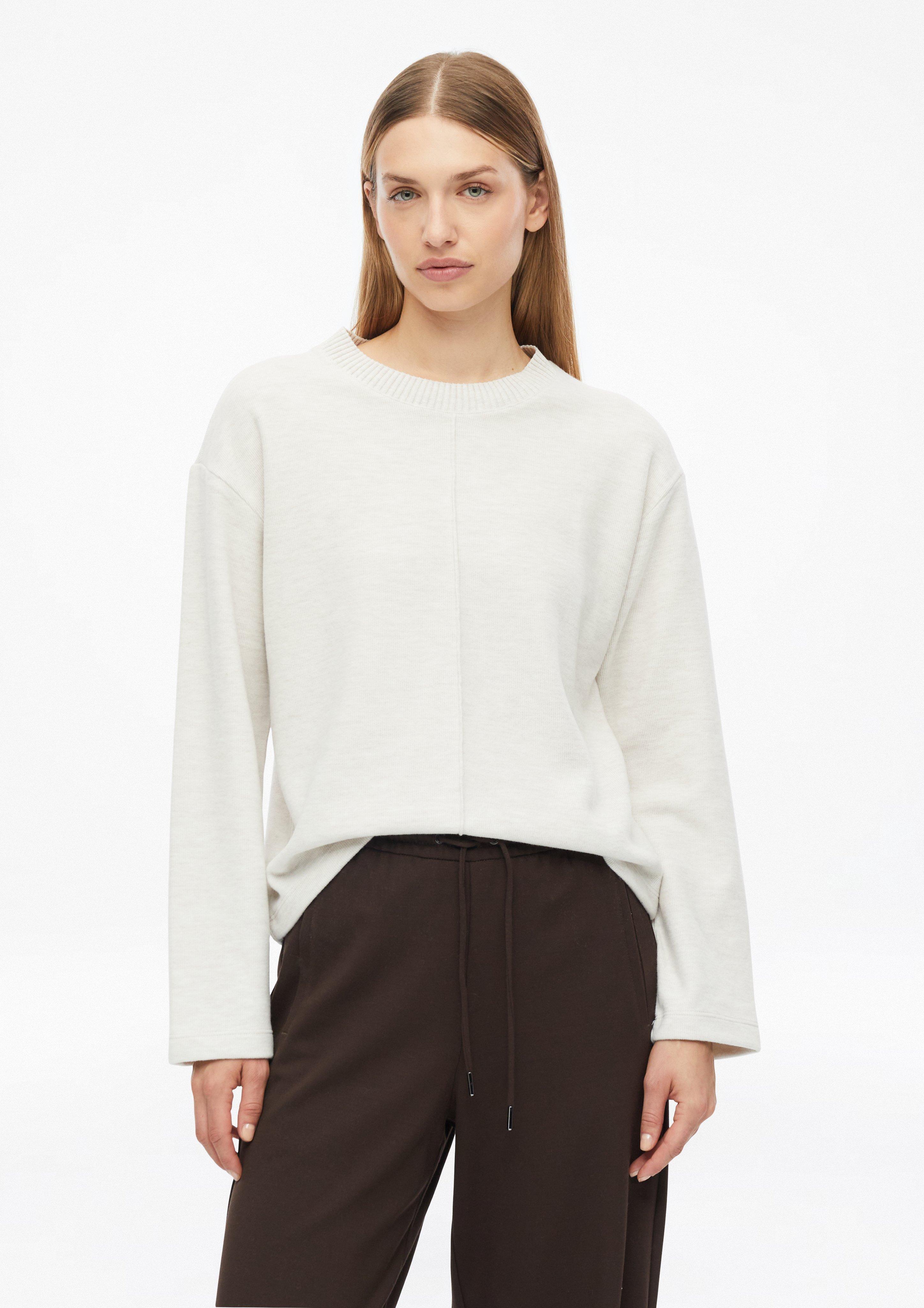 Angerautes Sweatshirt im Relaxed Fit in Farbe creme von s.Oliver