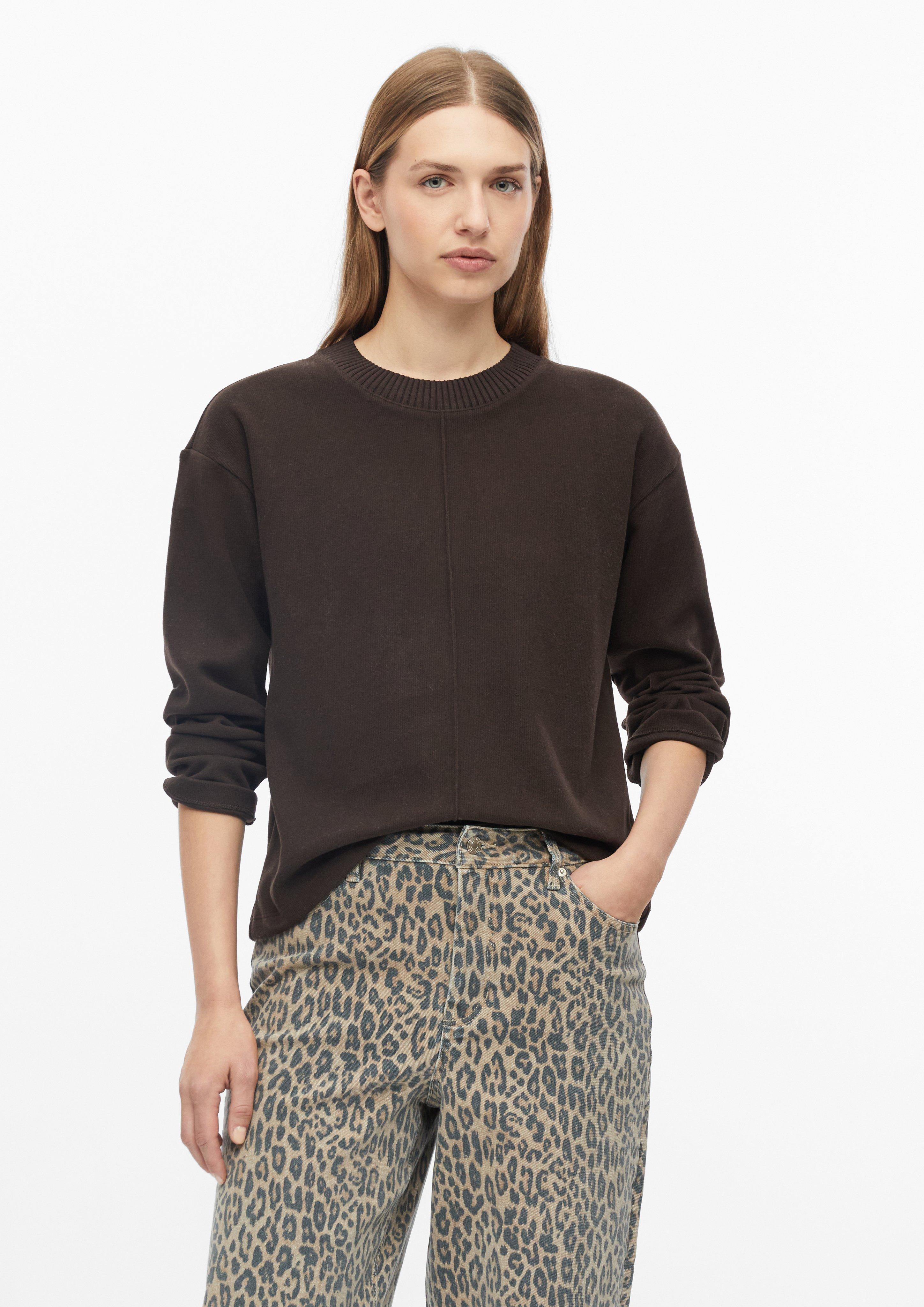 Sweat-shirt brossé à la coupe décontractée en marron foncé de s.Oliver