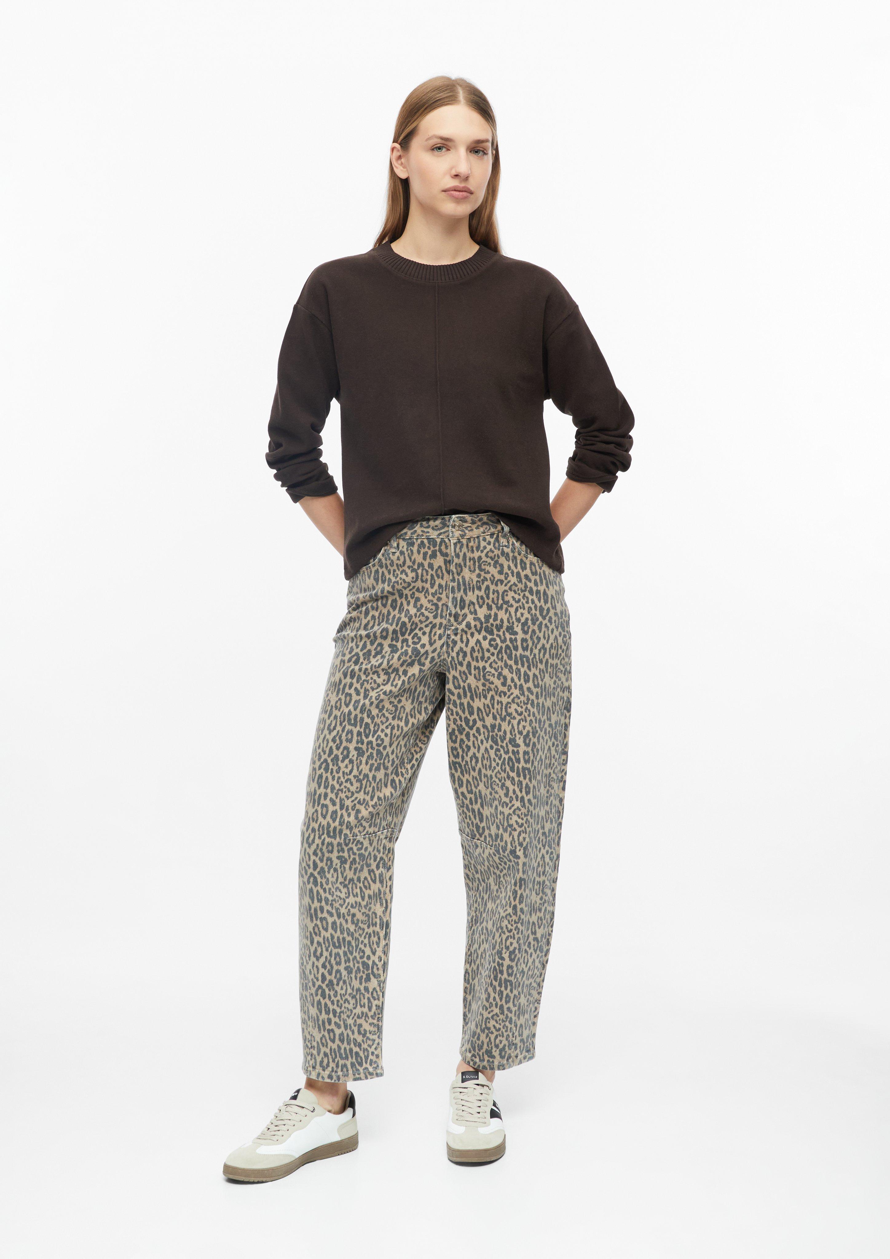 Women Brushed Sweatshirt in a Relaxed Fit in brown by s.Oliver