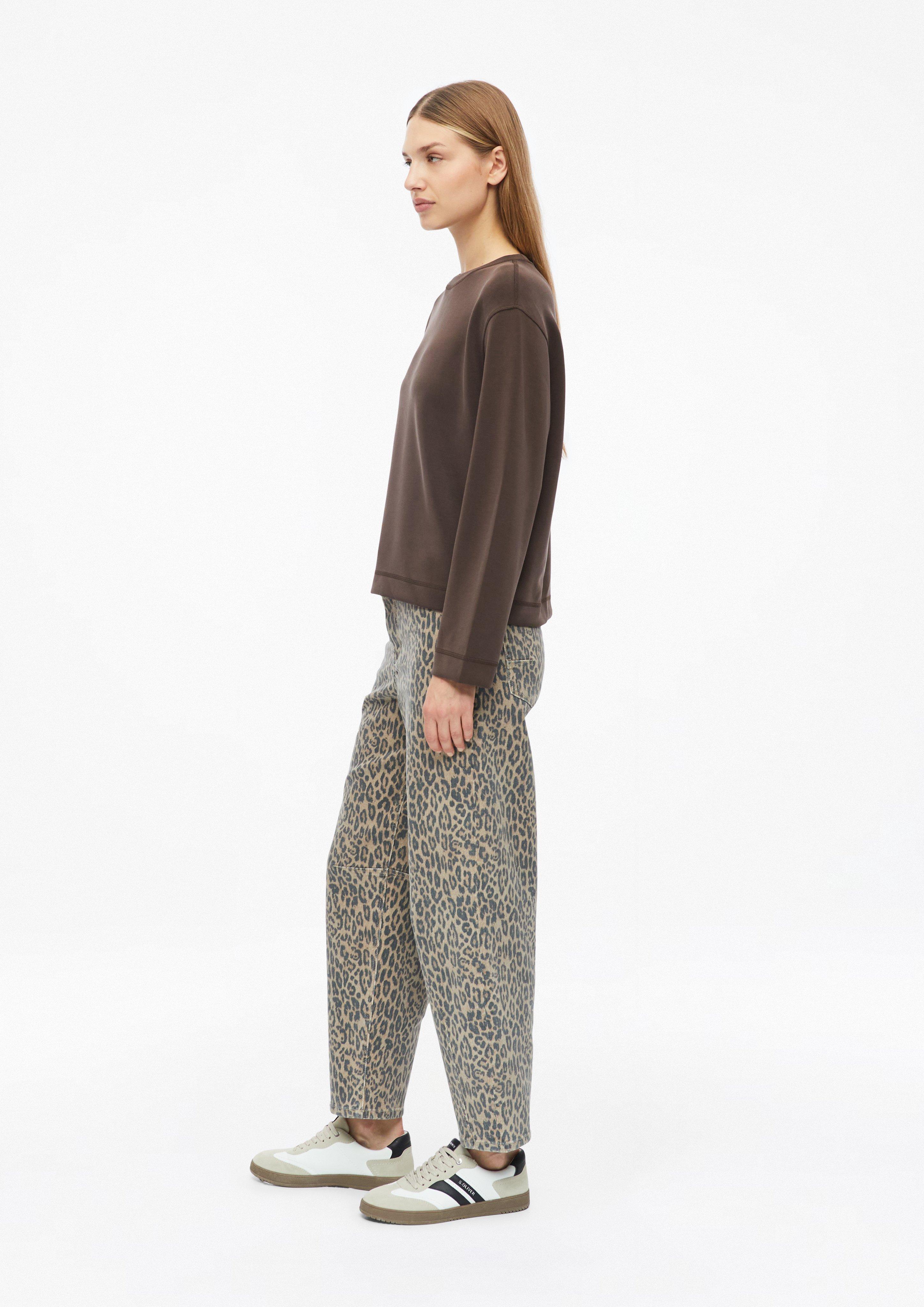 Femmes Sweat-shirt Scuba à manches larges en brun de s.Oliver