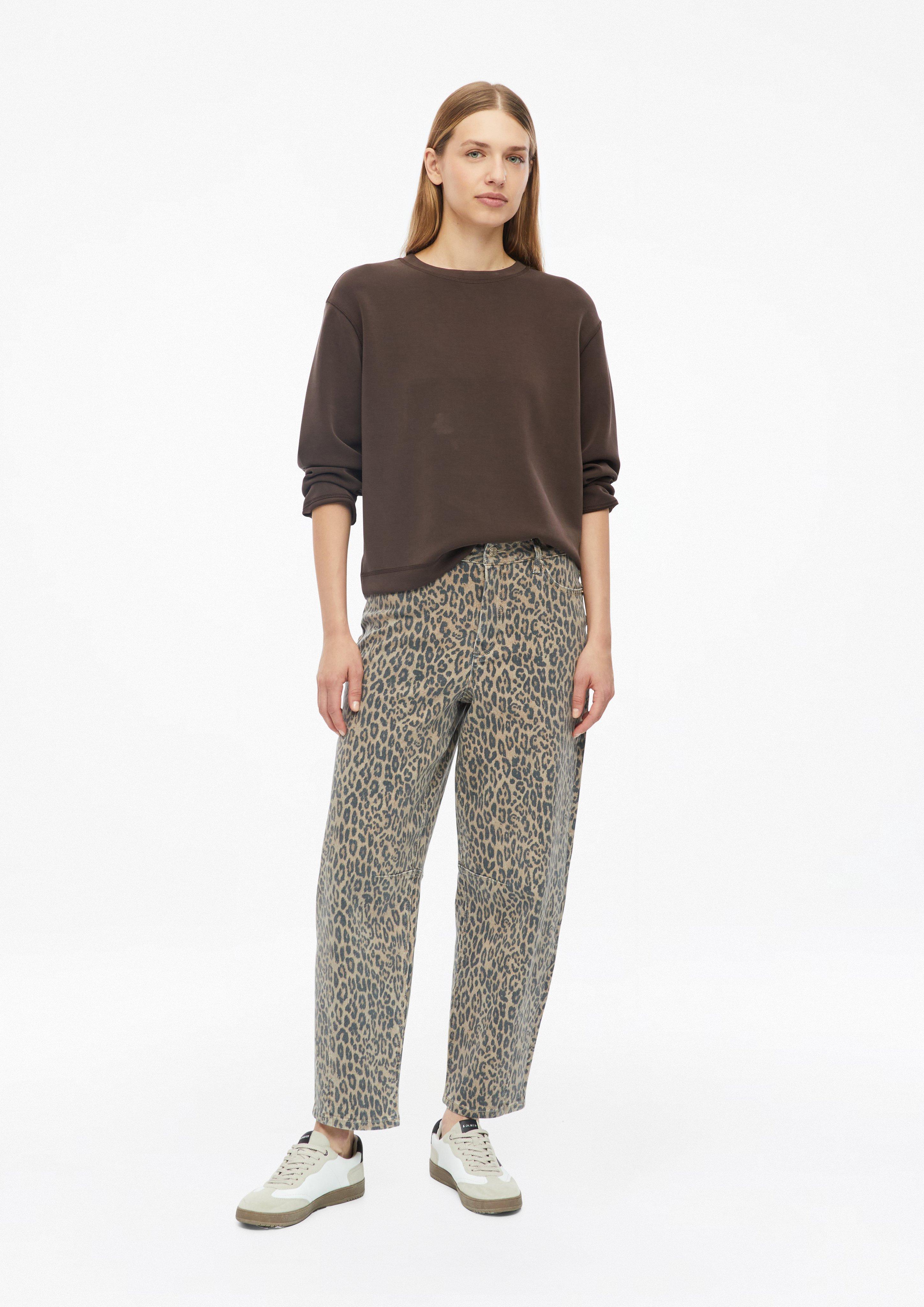Femmes Sweat-shirt Scuba à manches larges en brun de s.Oliver