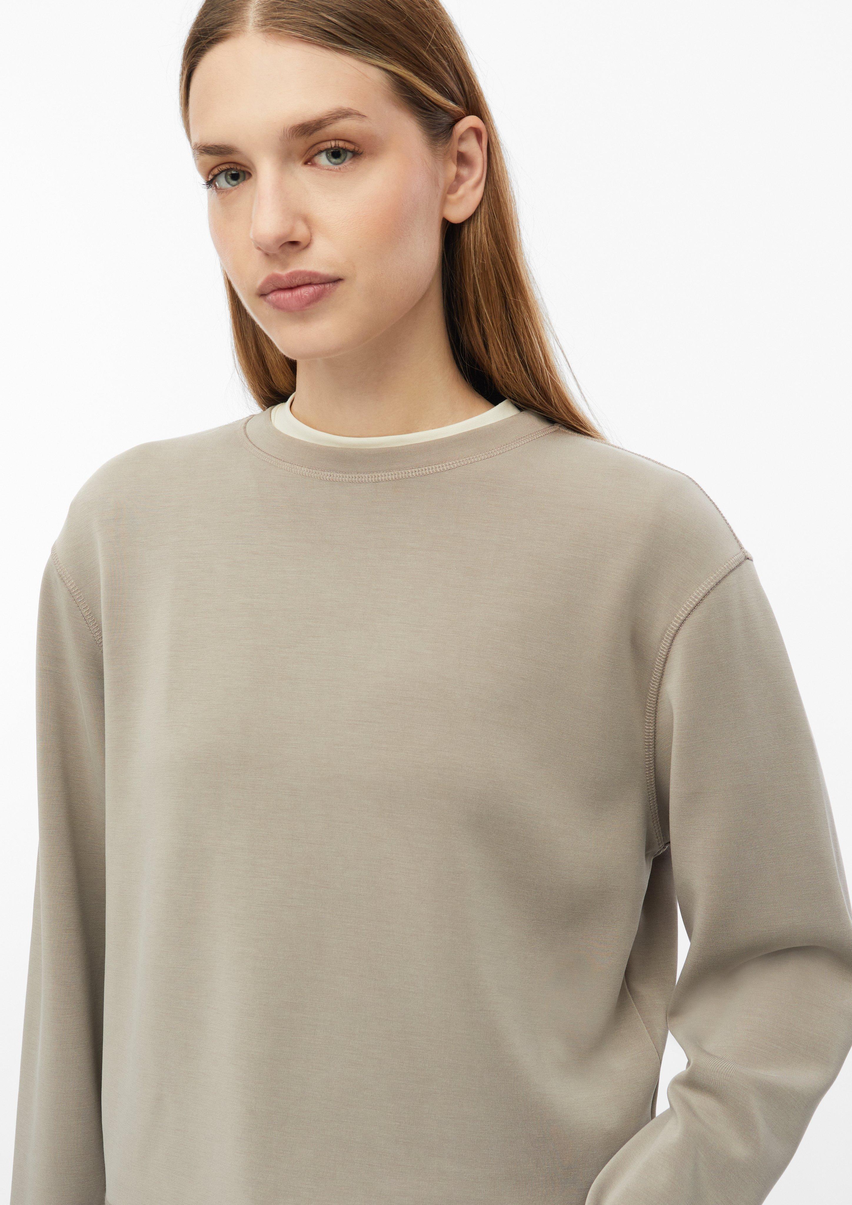 Femmes Sweat-shirt Scuba à manches larges en brun de s.Oliver