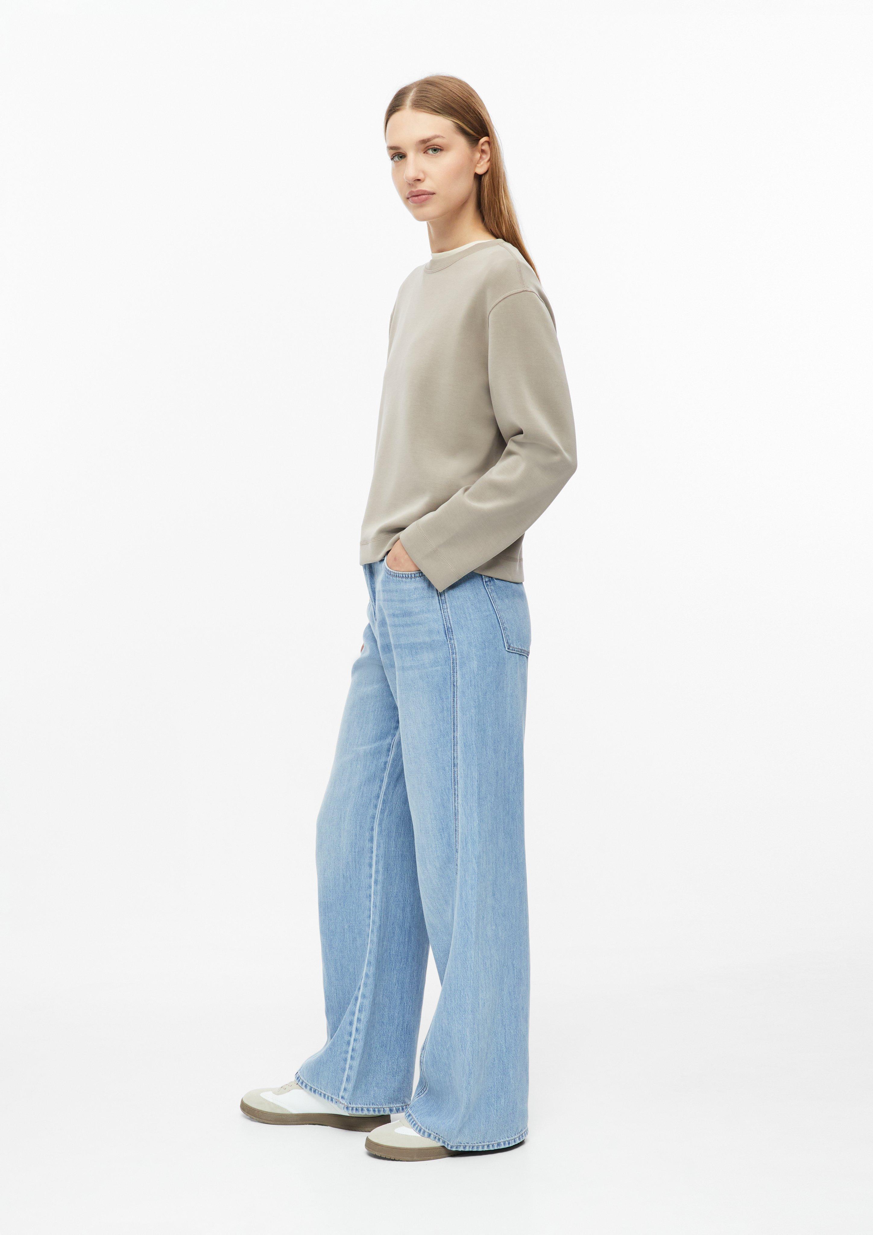 Femmes Sweat-shirt Scuba à manches larges en brun de s.Oliver