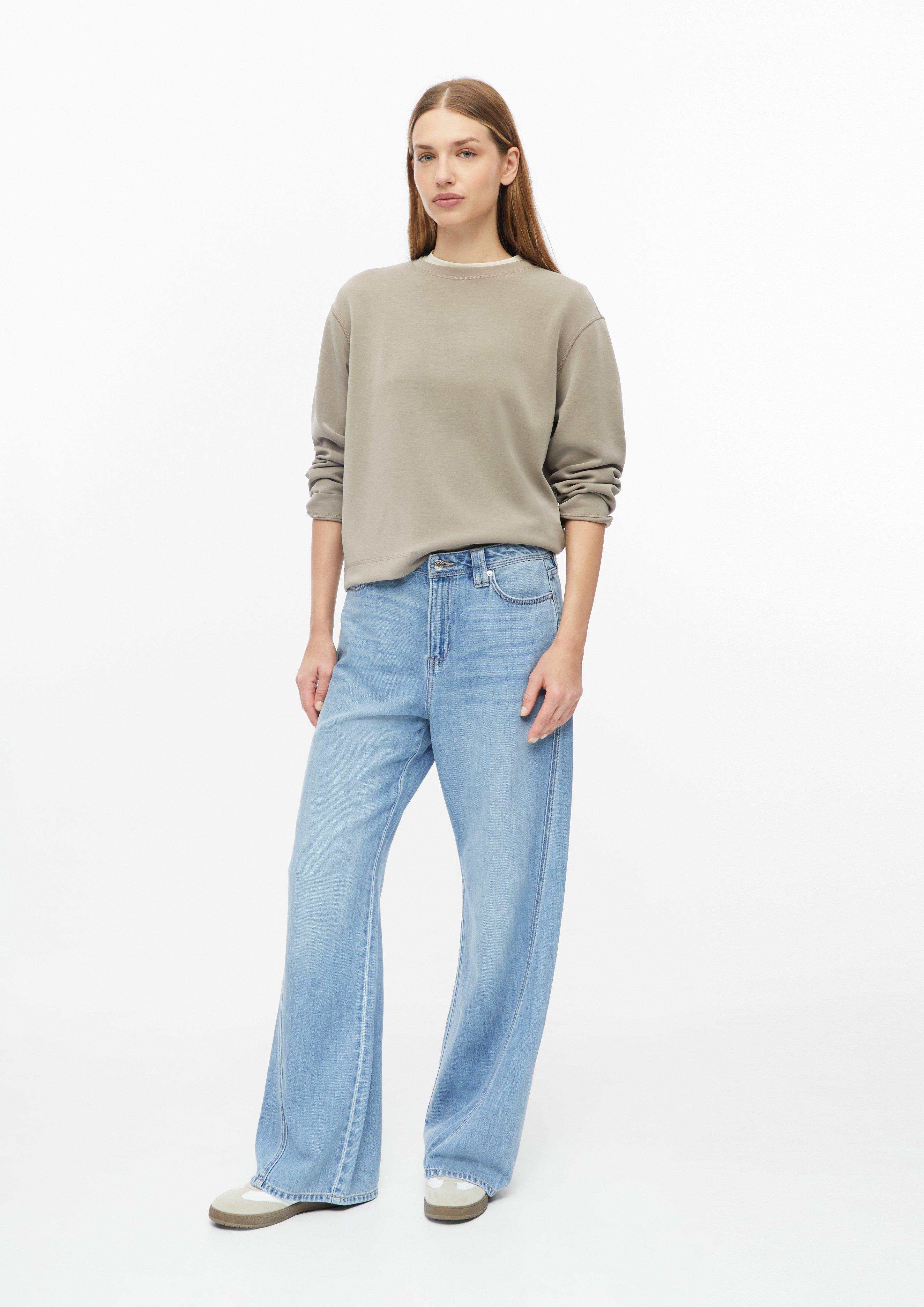 Femmes Sweat-shirt Scuba à manches larges en brun de s.Oliver