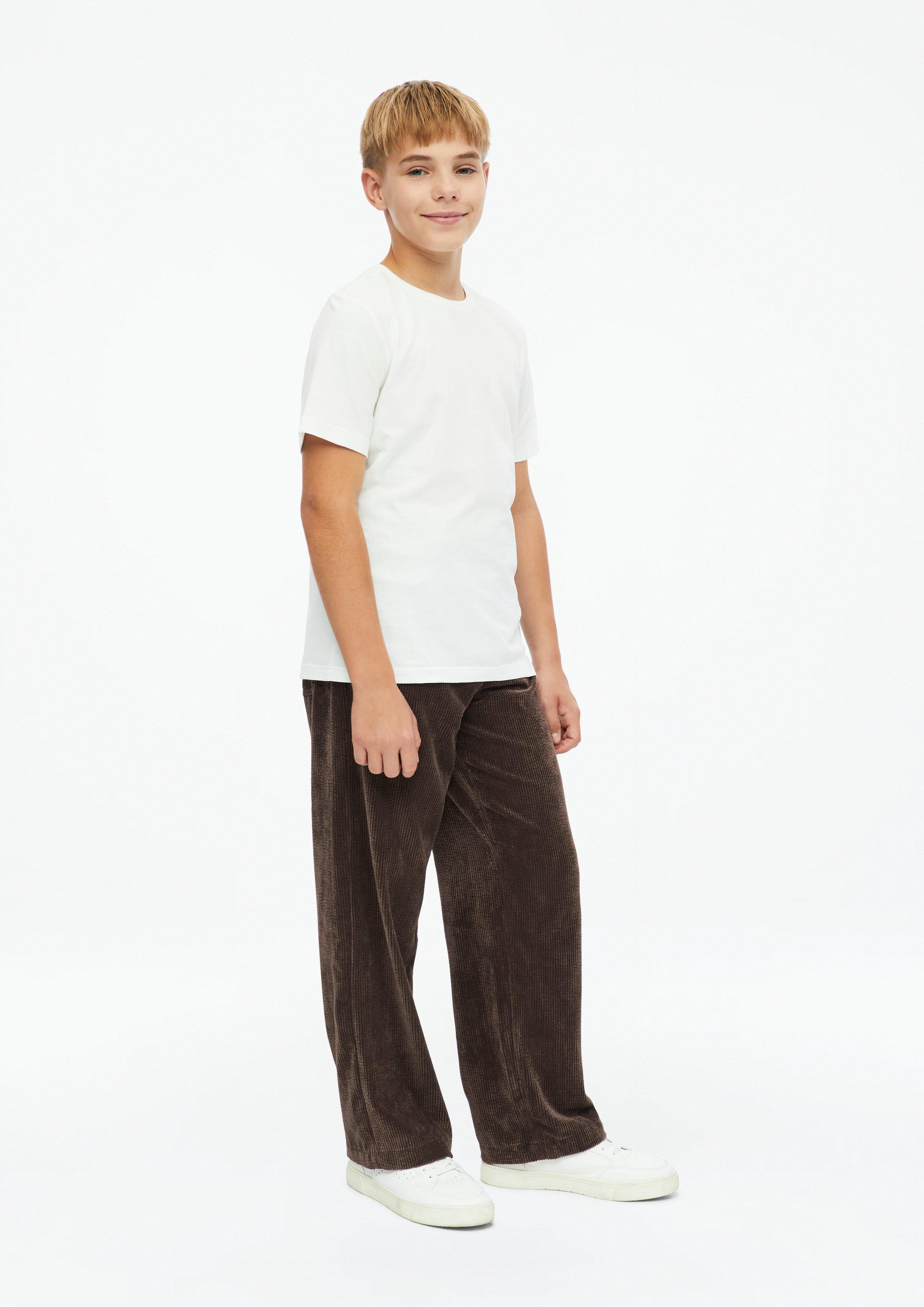 Cord-Hose Baggy / Relaxed Fit / Mid Rise / Wide Leg in Farbe dunkelbraun von s.Oliver