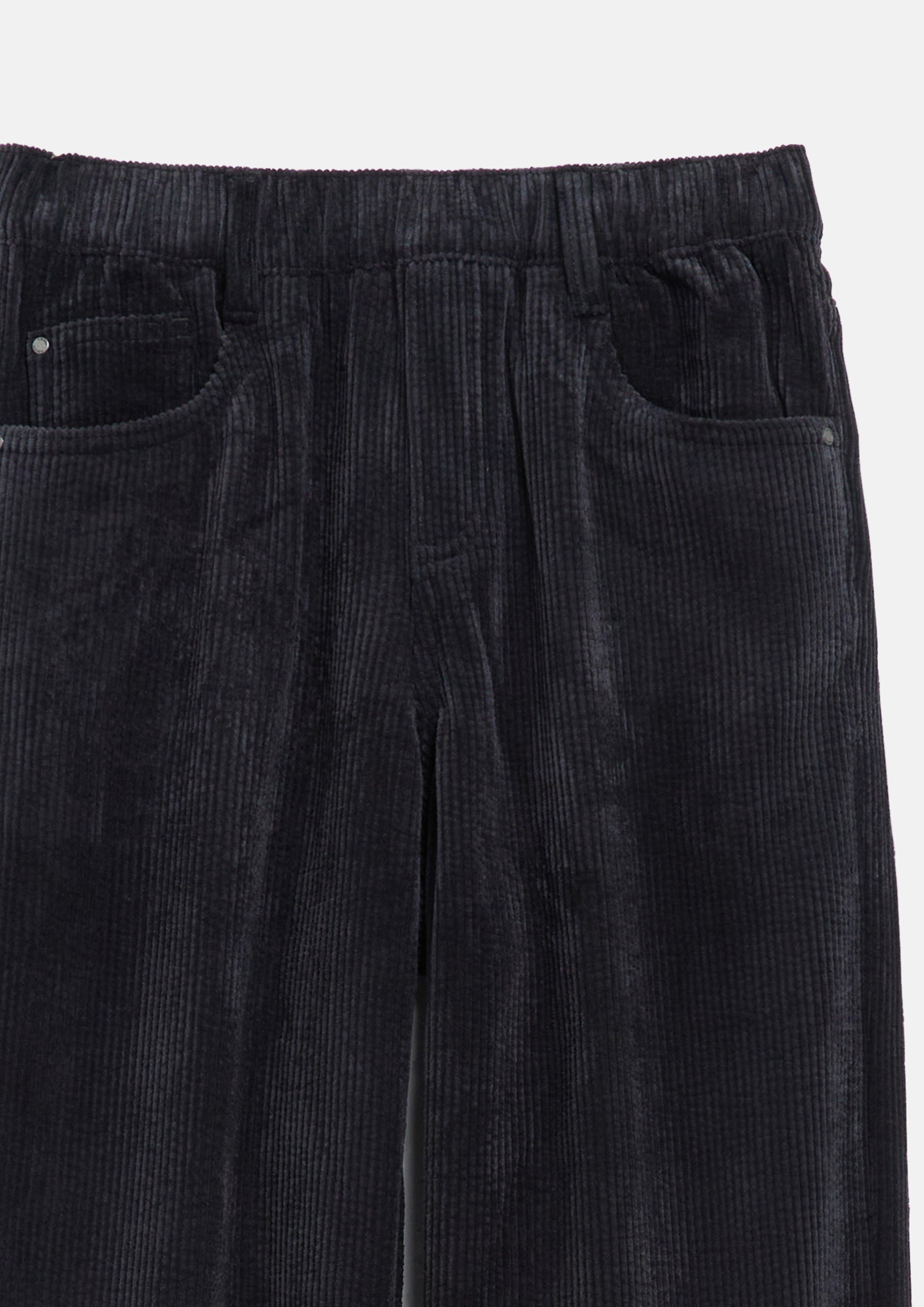 Kinder Cord-Hose Baggy / Relaxed Fit / Mid Rise / Wide Leg in schwarz von s.Oliver
