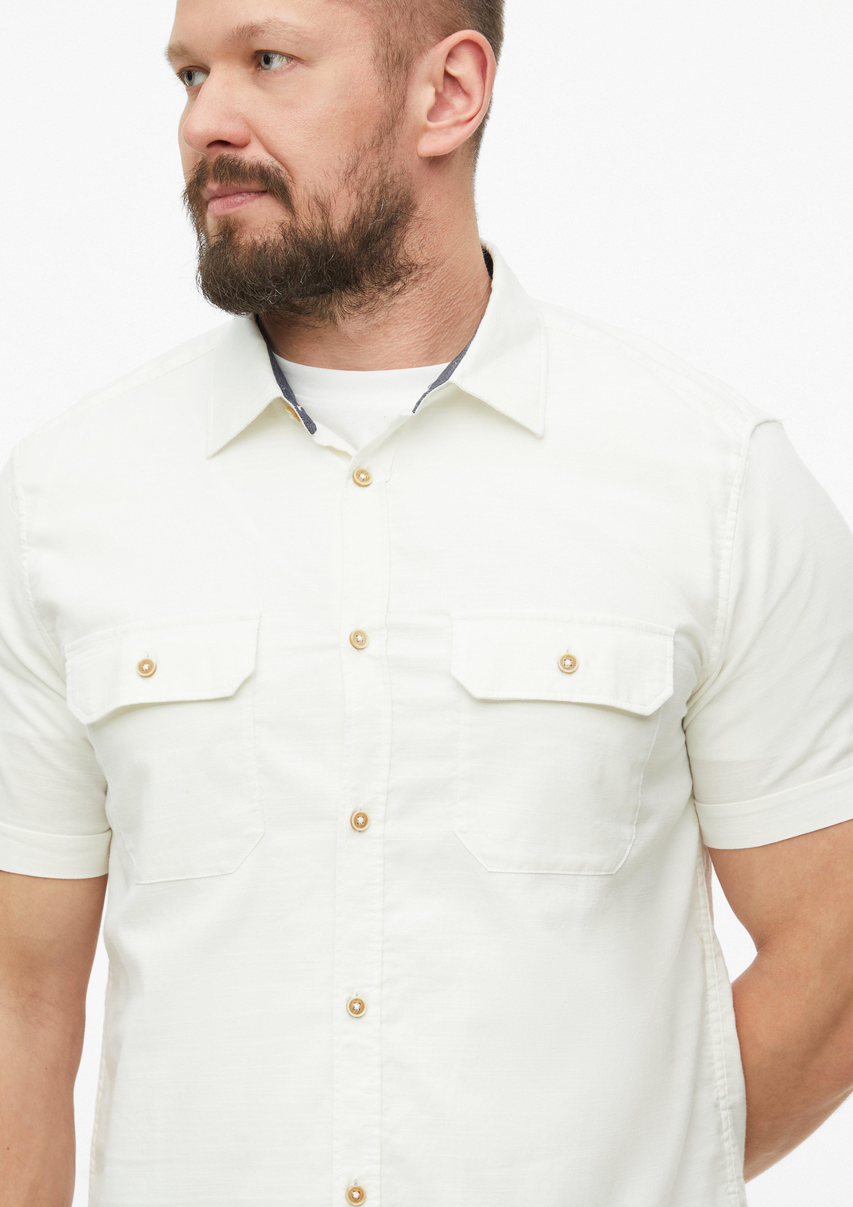 Men Shirt in cream by s.Oliver Men Tall Sizes