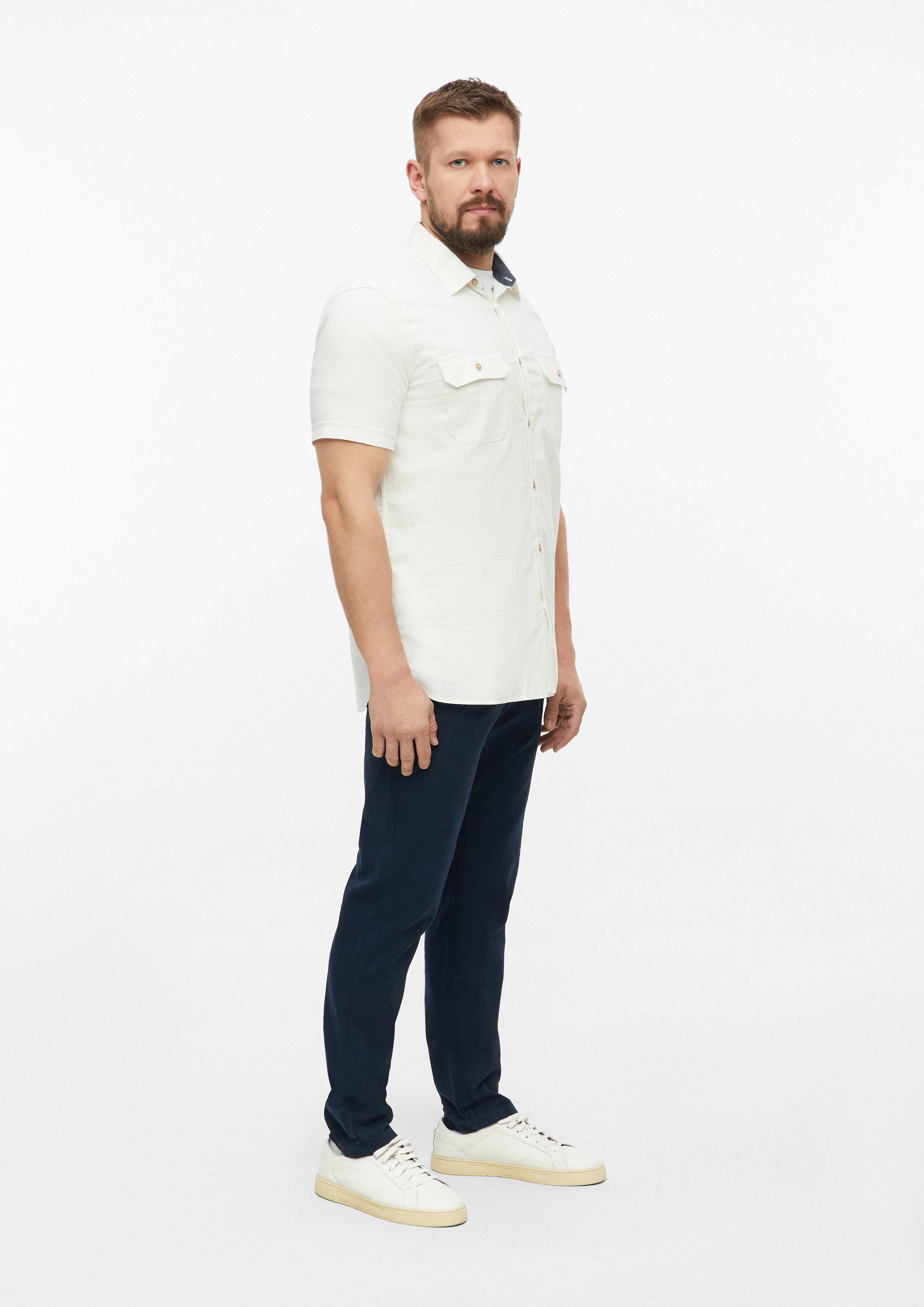 Men Shirt in cream by s.Oliver Men Tall Sizes