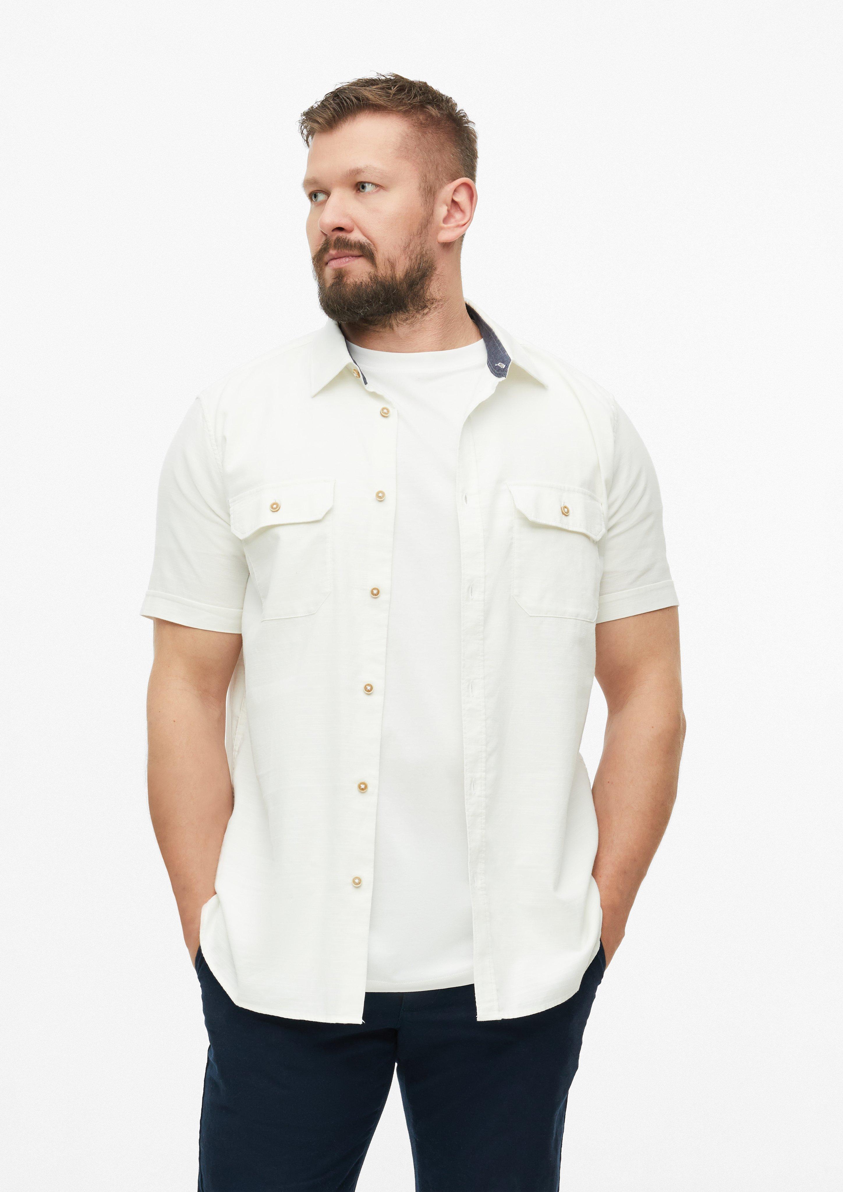 Men Shirt in cream by s.Oliver Men Tall Sizes