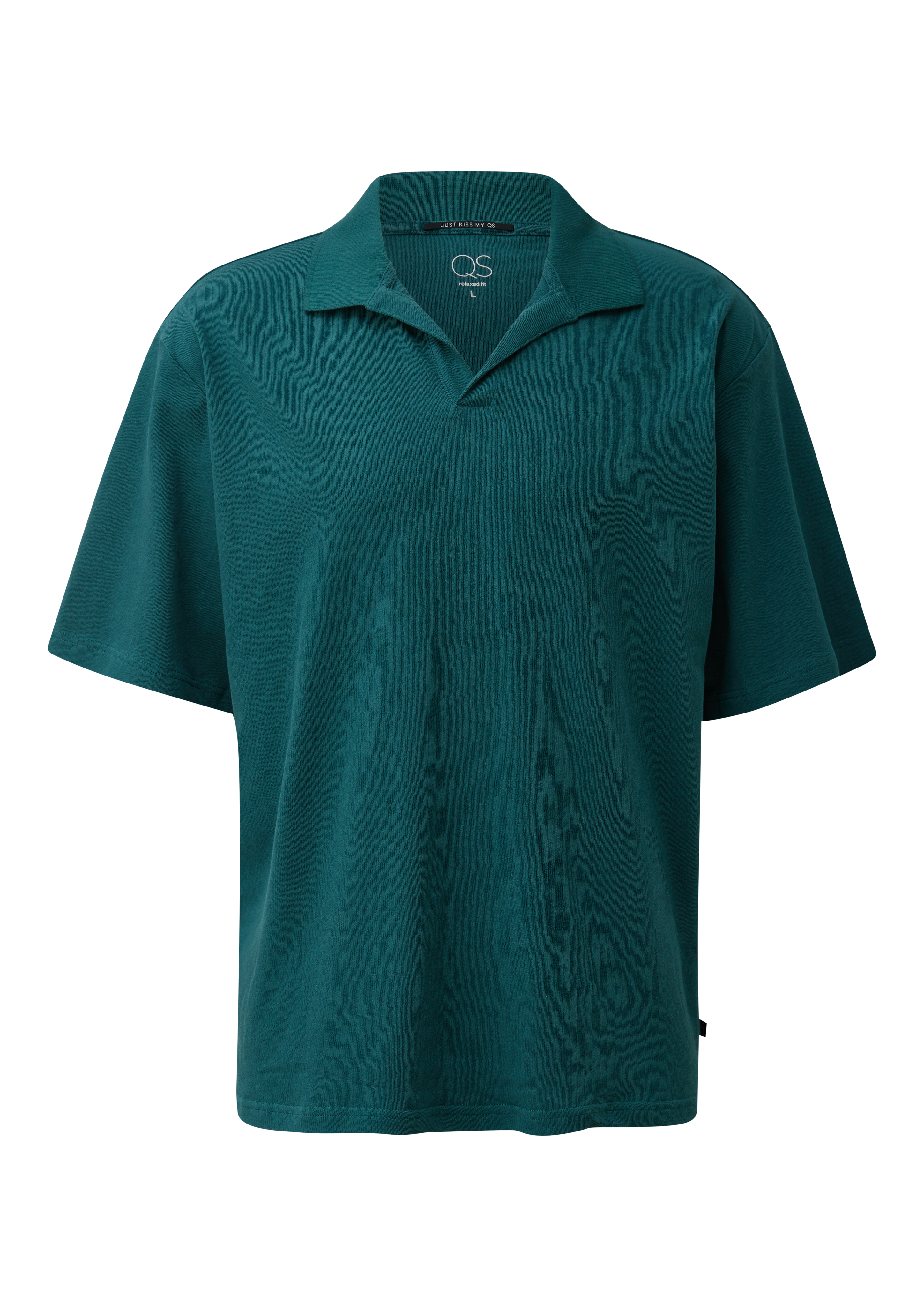 Relaxed poloshirt met linnen