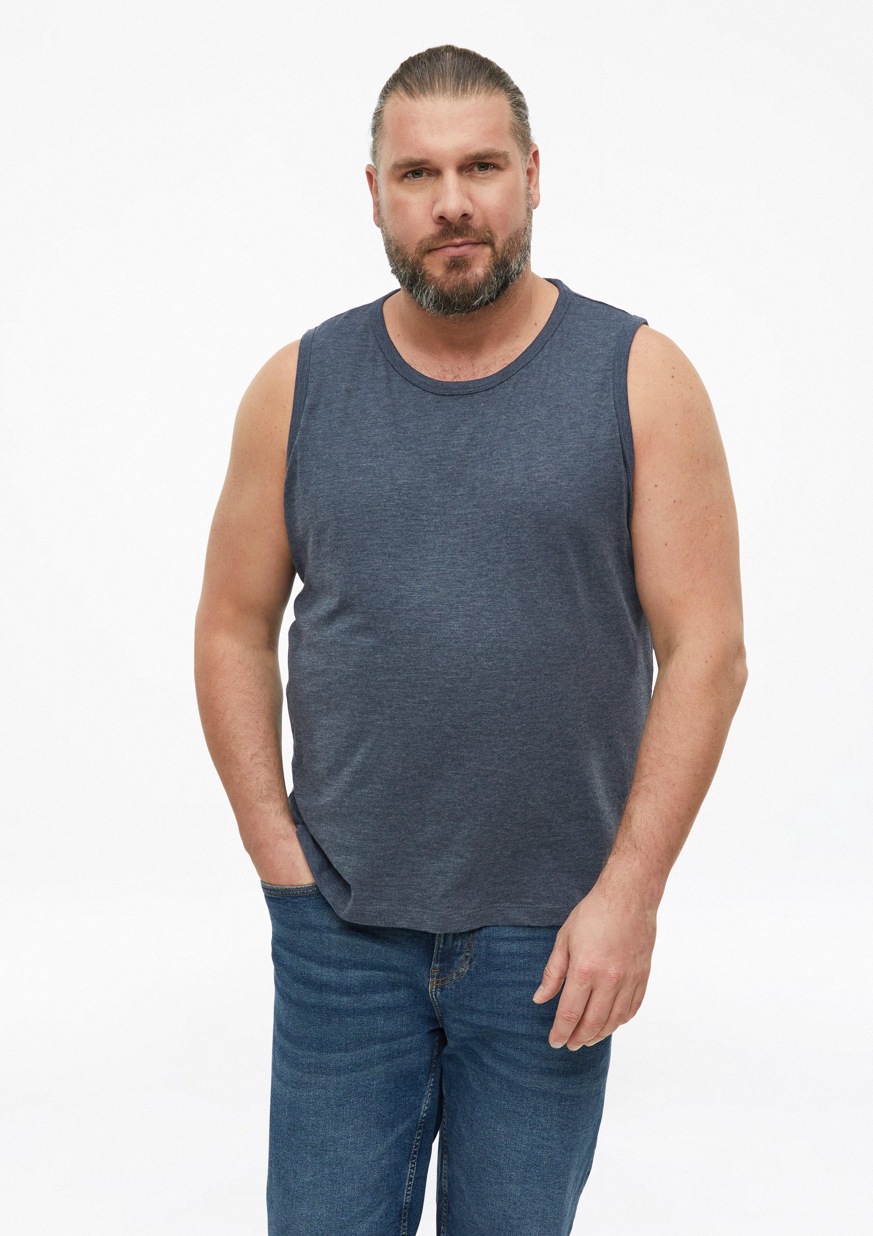 Herren Meliertes Tanktop aus Baumwollmix in  von s.Oliver Men Big Sizes
