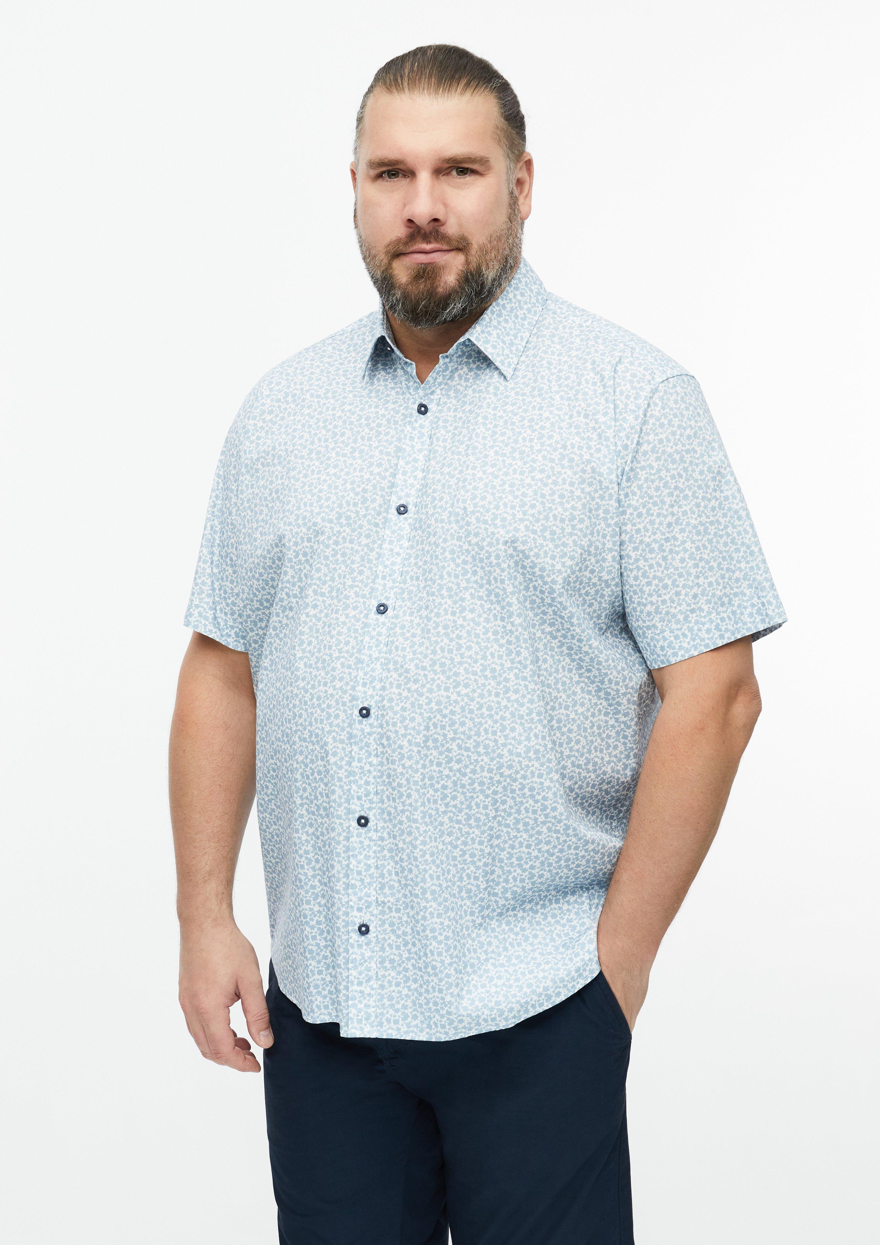 Regular Fit: Elastična košulja kratkih rukava s printom po čitavoj površini u boji svijetloplava od s.Oliver Men Big Sizes