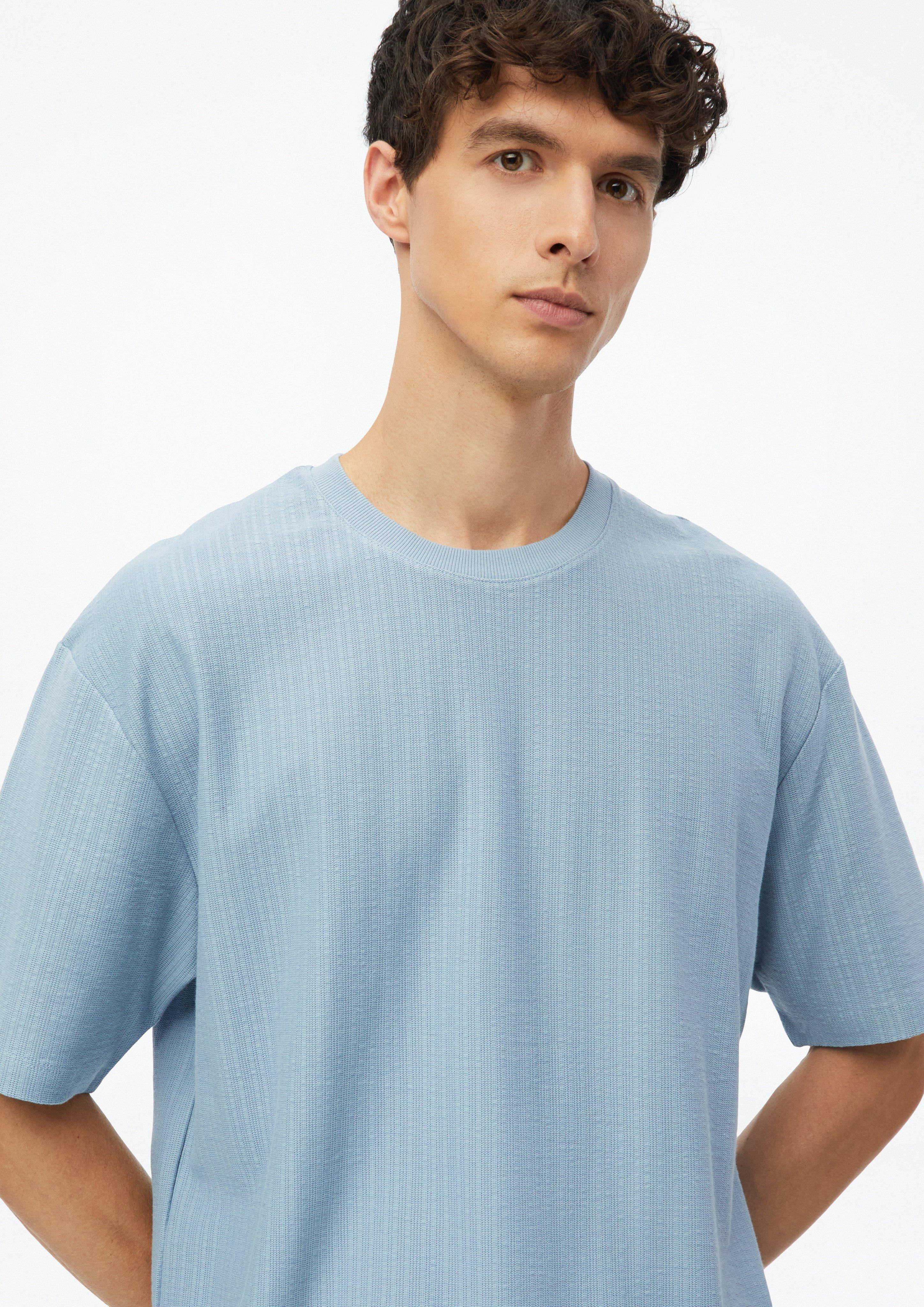 Hommes T-shirt à col et poignets côtelés, coupe moderne en bleu de s.Oliver