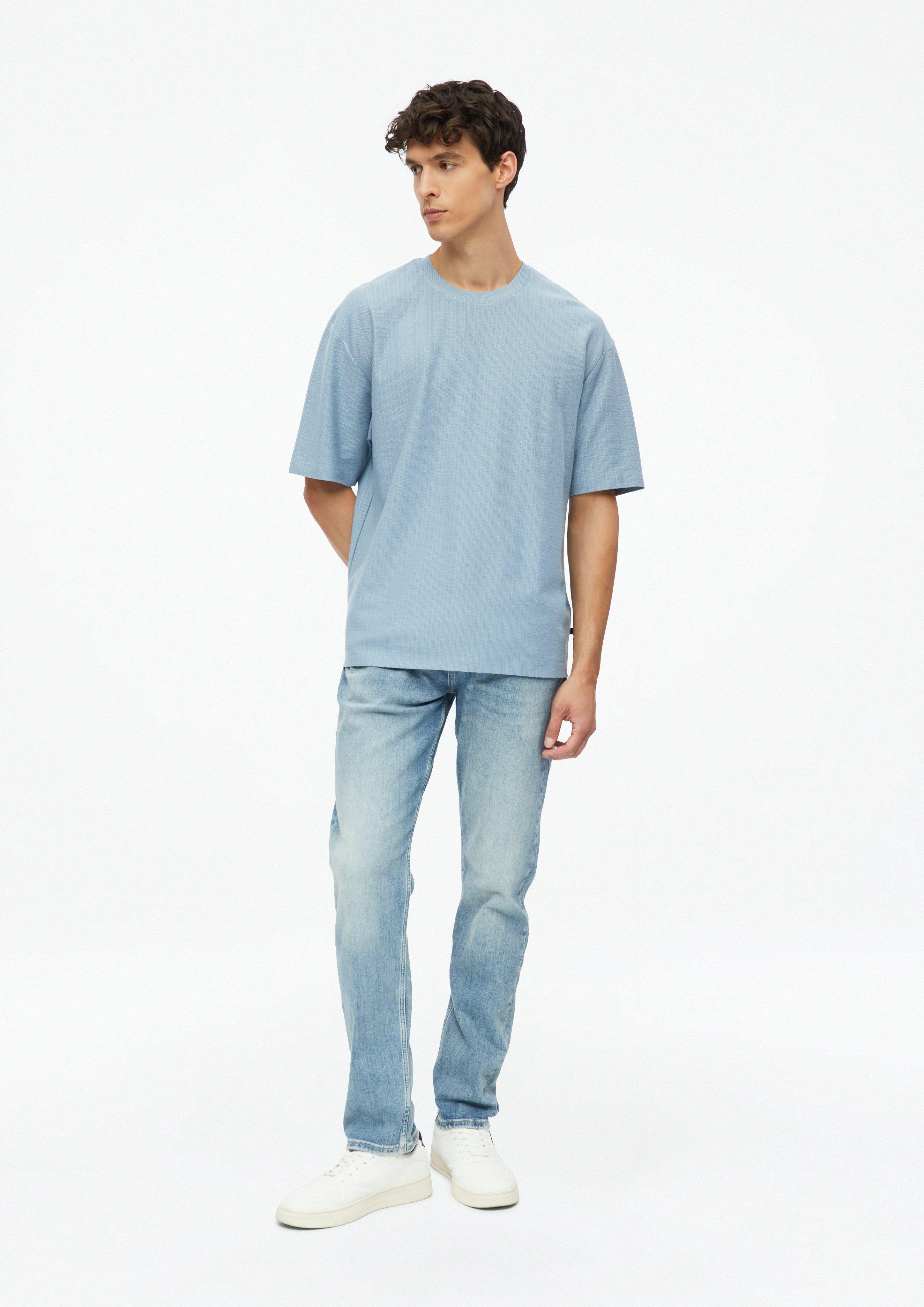 Hommes T-shirt à col et poignets côtelés, coupe moderne en bleu de s.Oliver