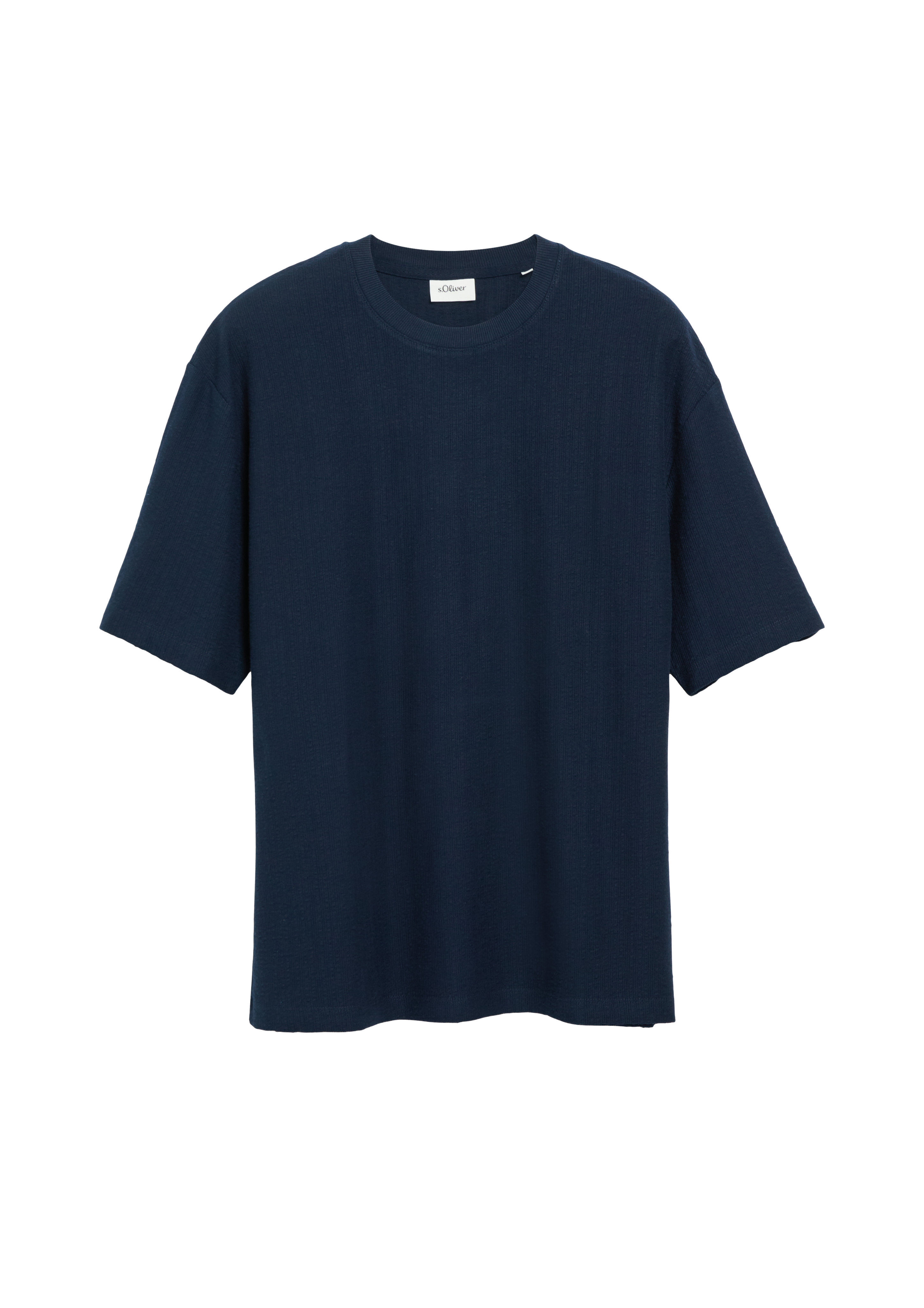 T-shirt met geribbelde structuur in een moderne pasvorm