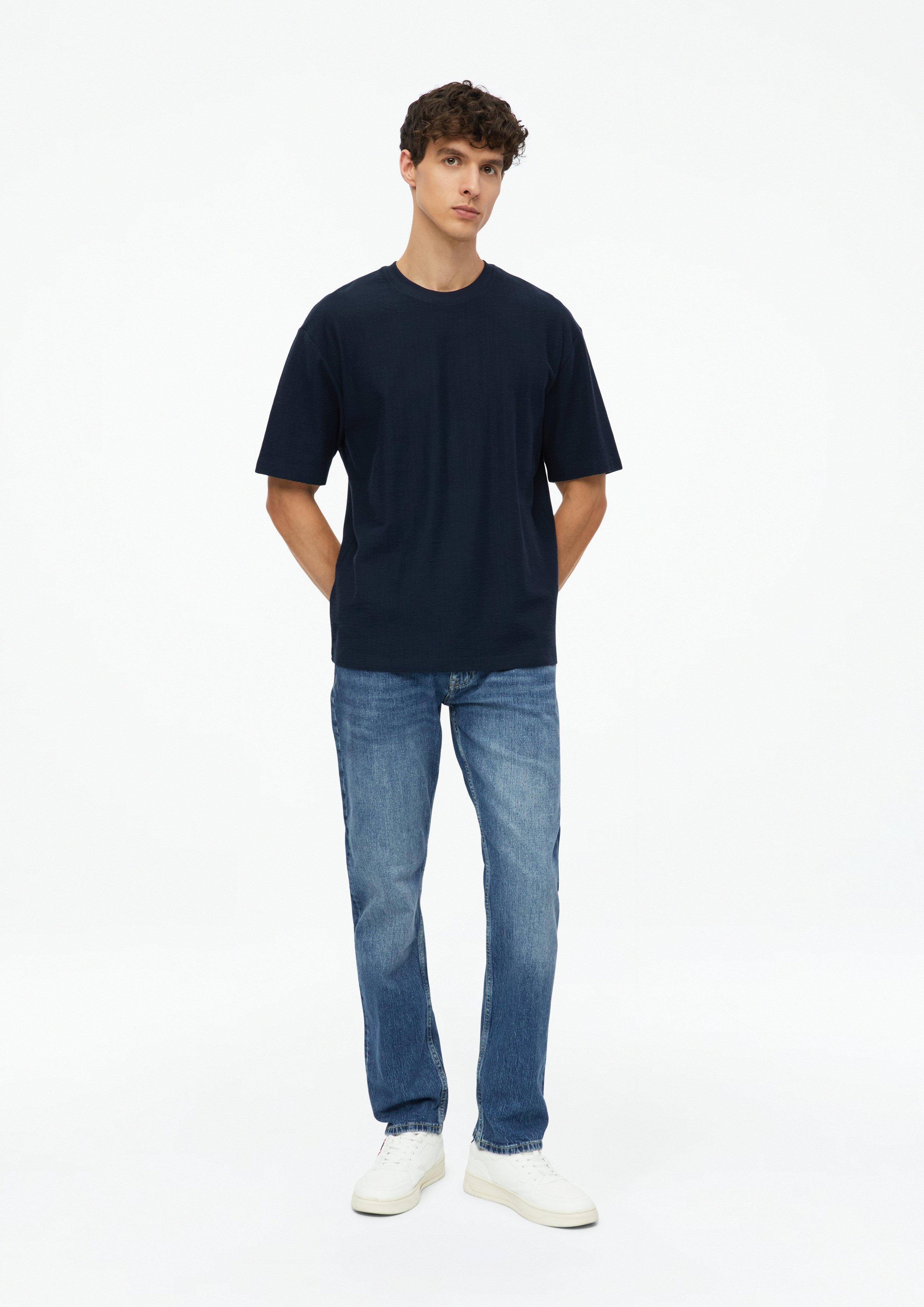 Hommes T-shirt à col et poignets côtelés, coupe moderne en bleu de s.Oliver