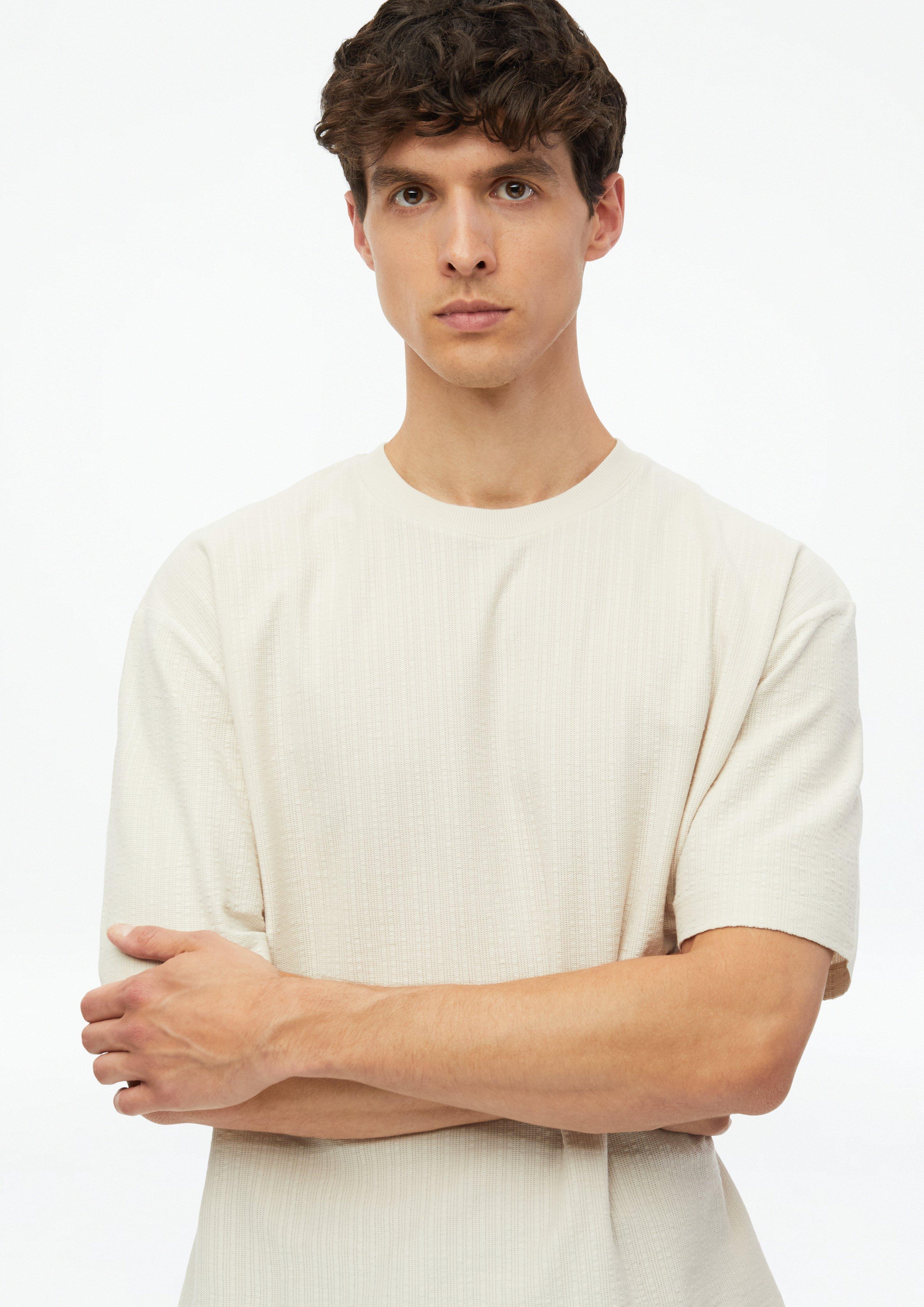 Hommes T-shirt à col et poignets côtelés, coupe moderne en beige de s.Oliver