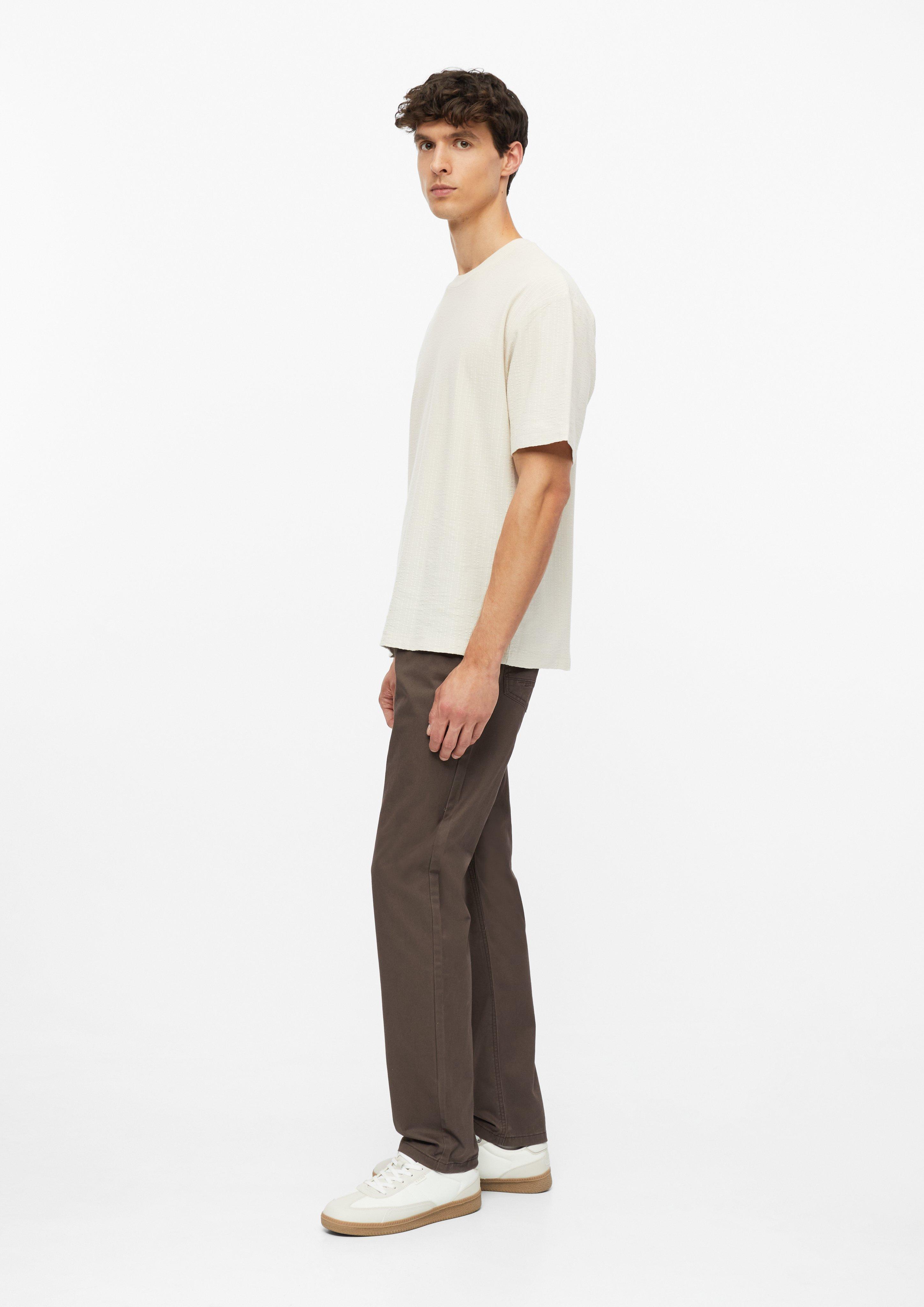 Hommes T-shirt à col et poignets côtelés, coupe moderne en beige de s.Oliver