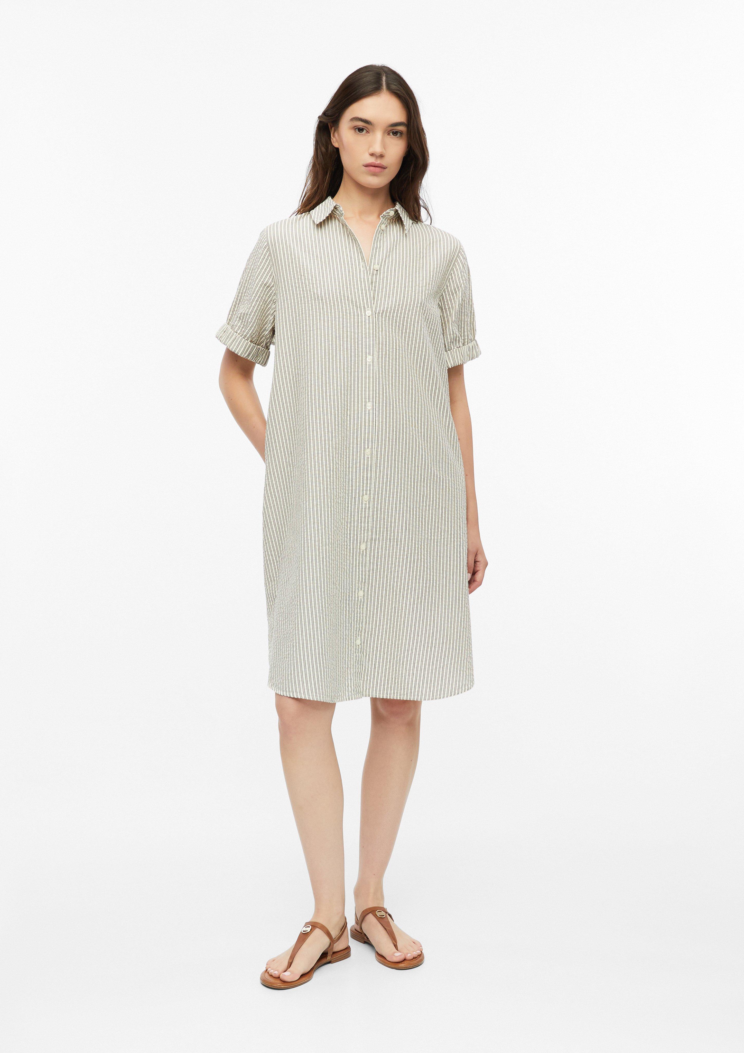 Women Seersucker shirt dress with side pockets in  by s.Oliver