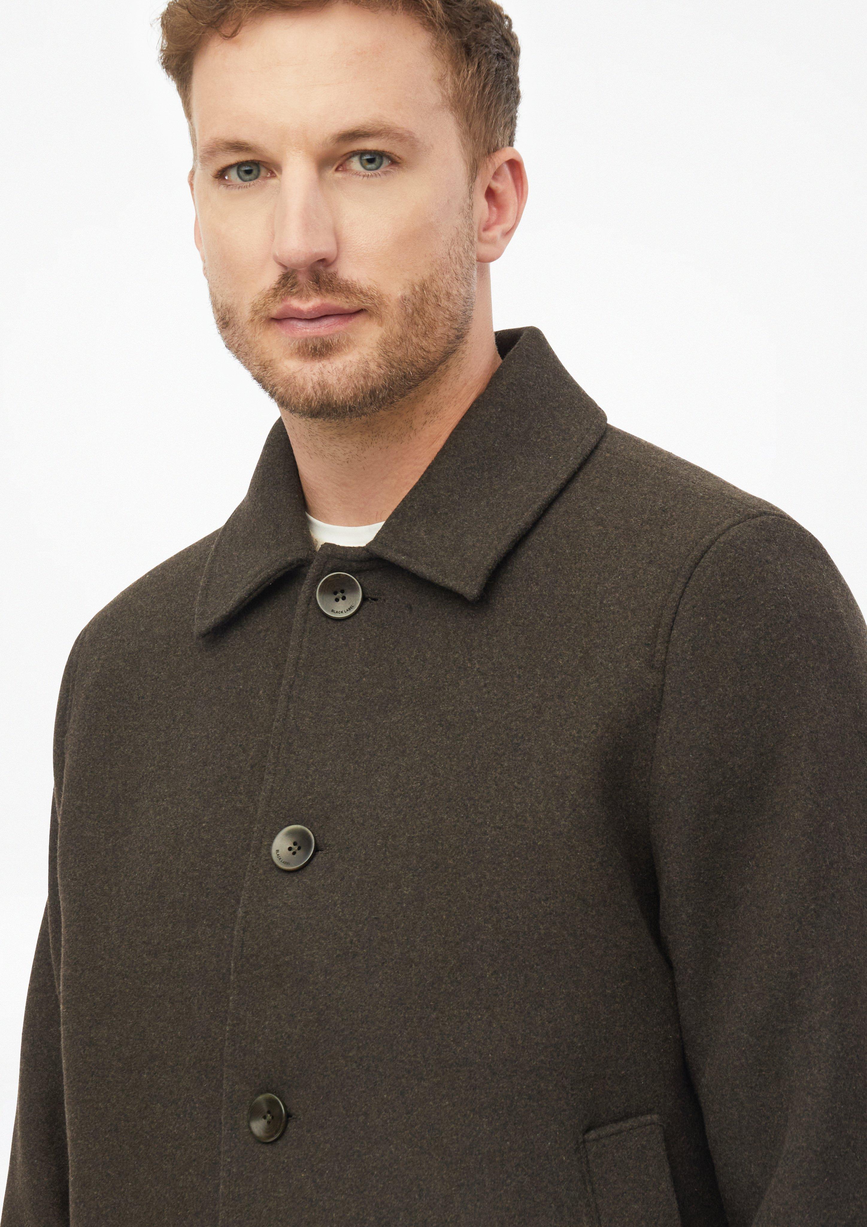 Men Lined overshirt made of a wool blend in brown by s.Oliver BLACK LABEL