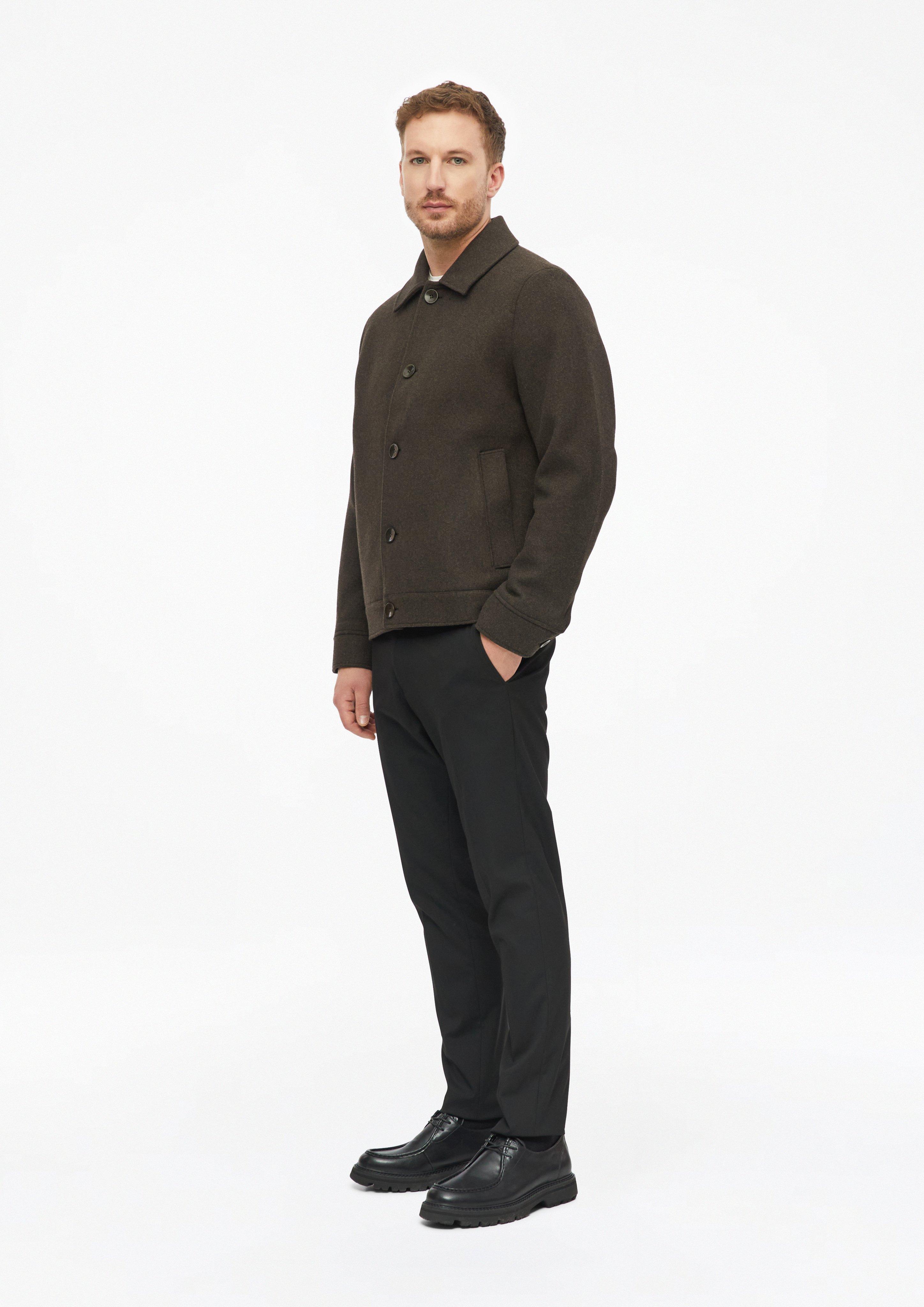Men Lined overshirt made of a wool blend in brown by s.Oliver BLACK LABEL