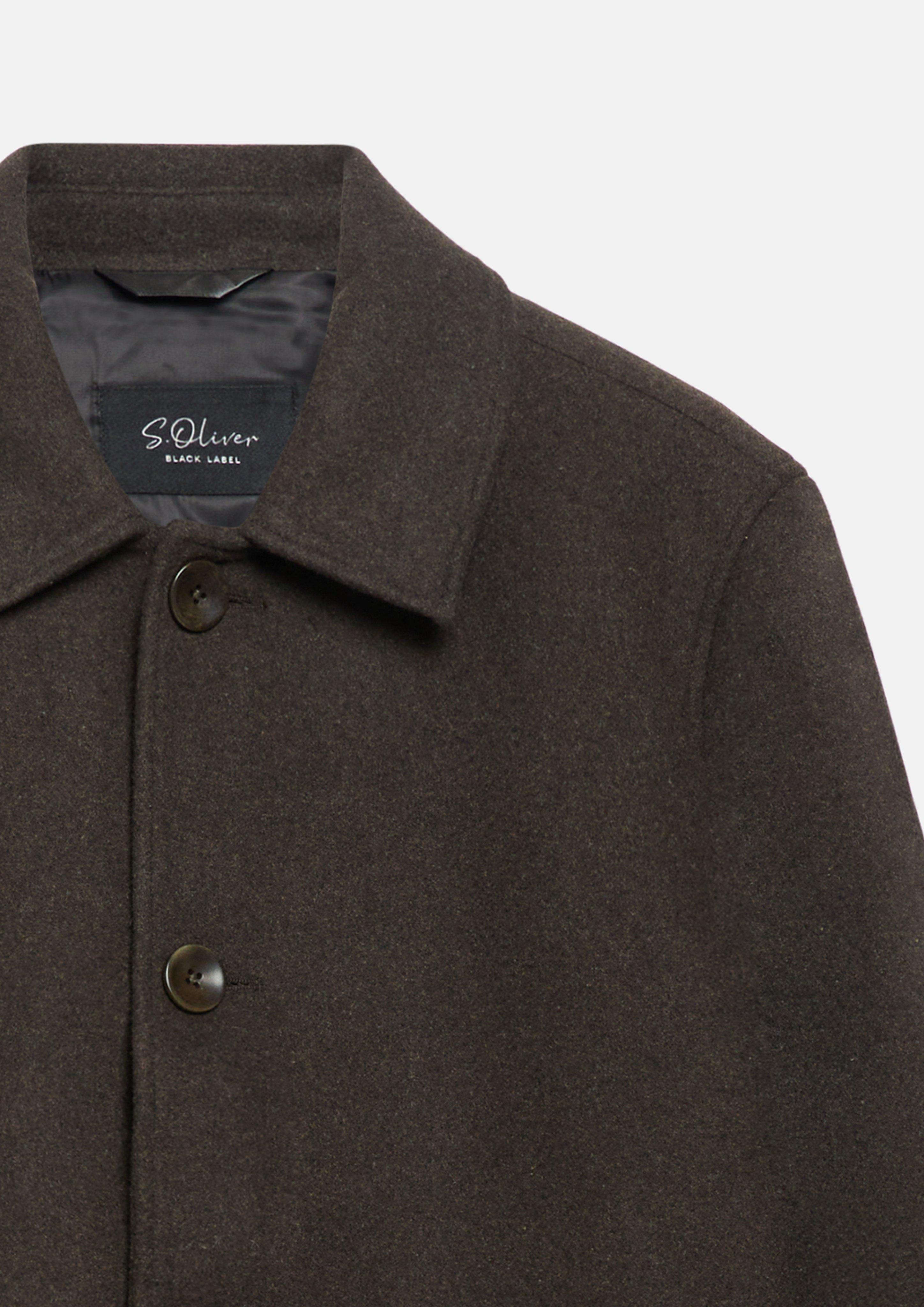 Men Lined overshirt made of a wool blend in brown by s.Oliver BLACK LABEL