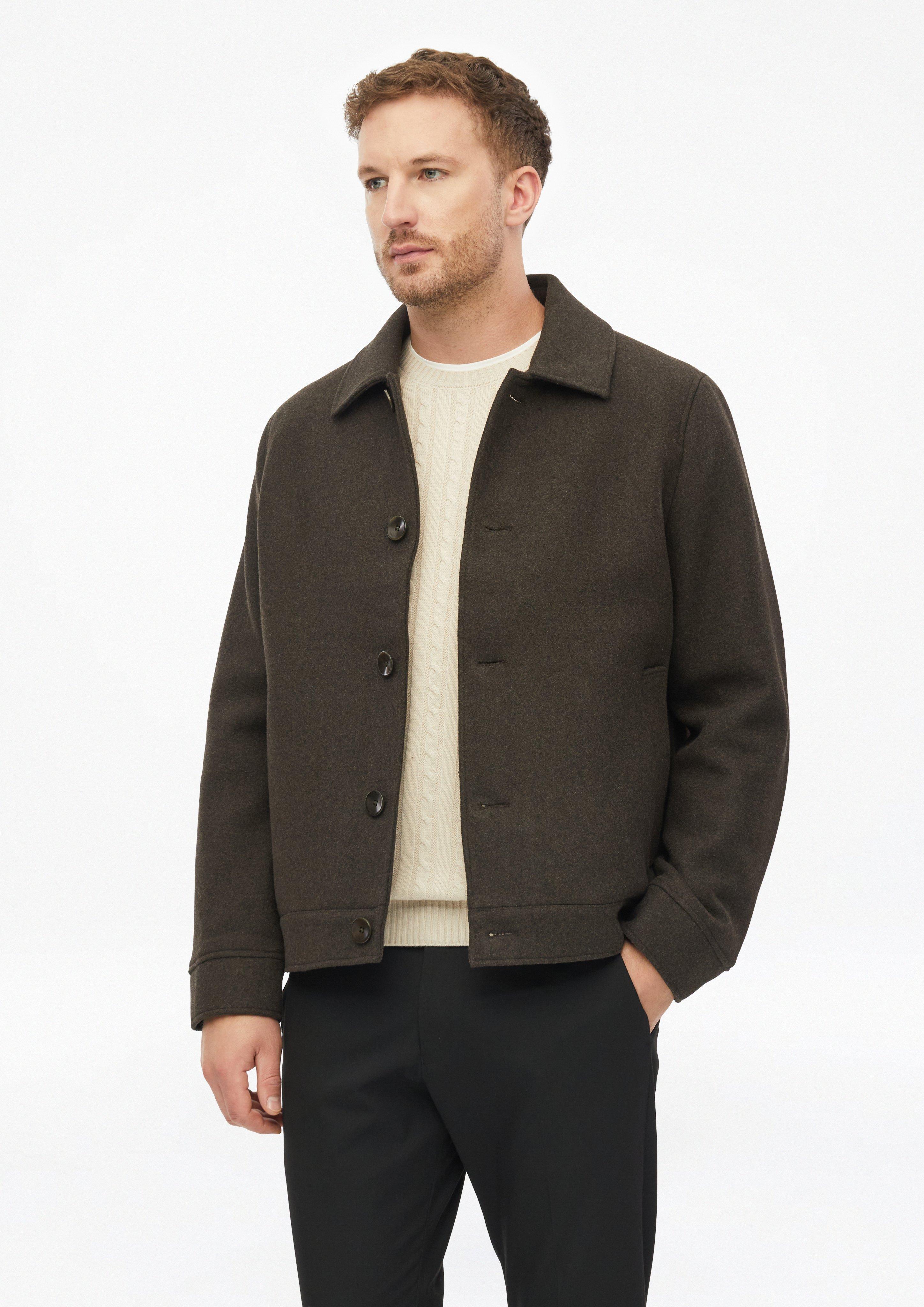 Gefüttertes Overshirt aus Wollmix in Farbe dunkelbraun von s.Oliver BLACK LABEL