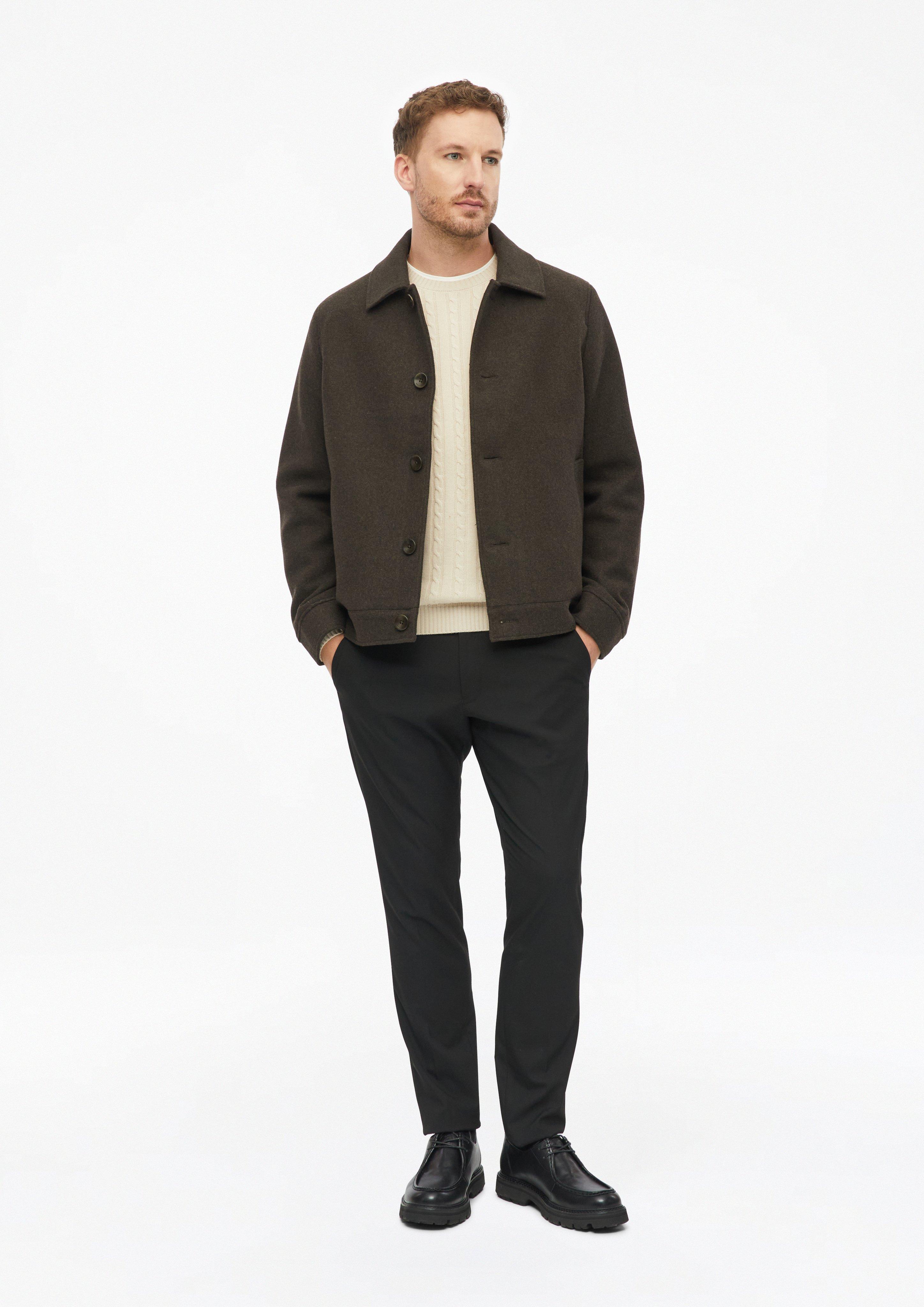 Men Lined overshirt made of a wool blend in brown by s.Oliver BLACK LABEL