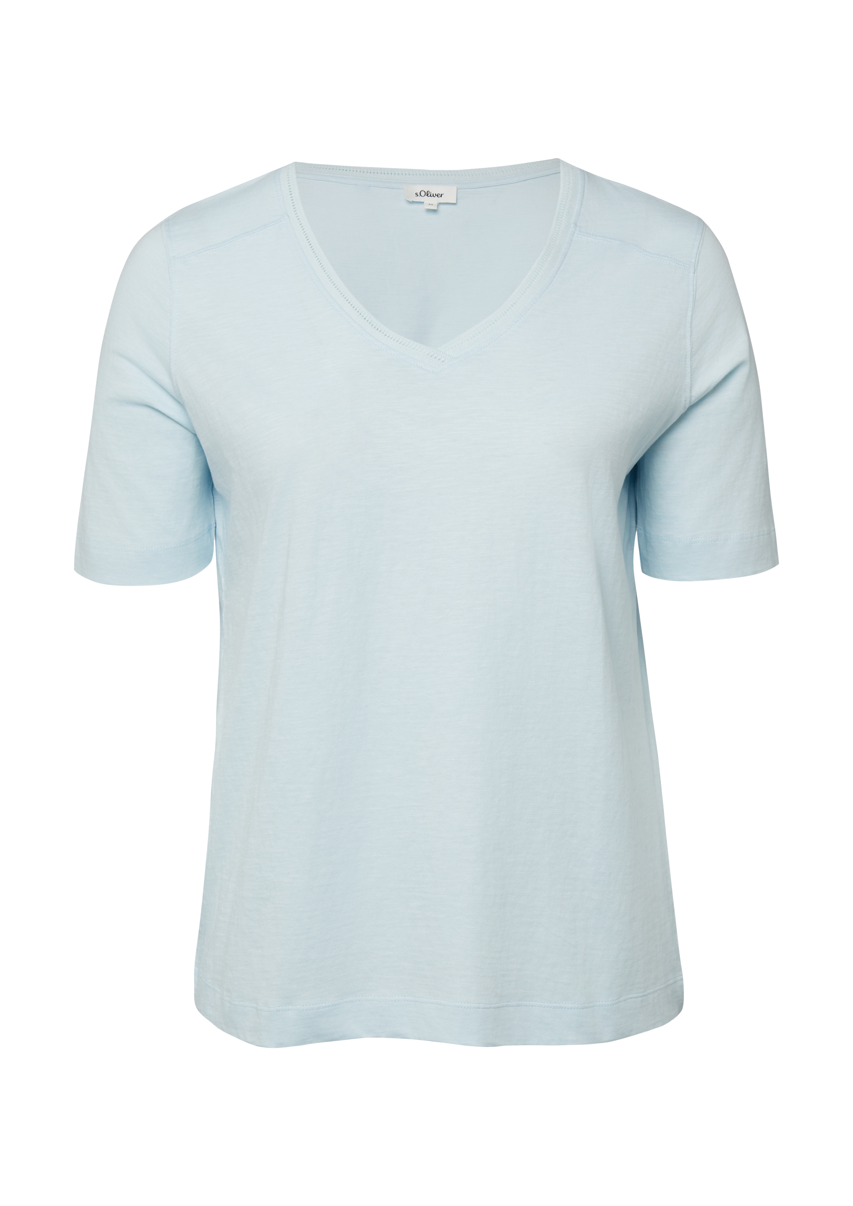 T-shirt van vlamgaren met detail hals