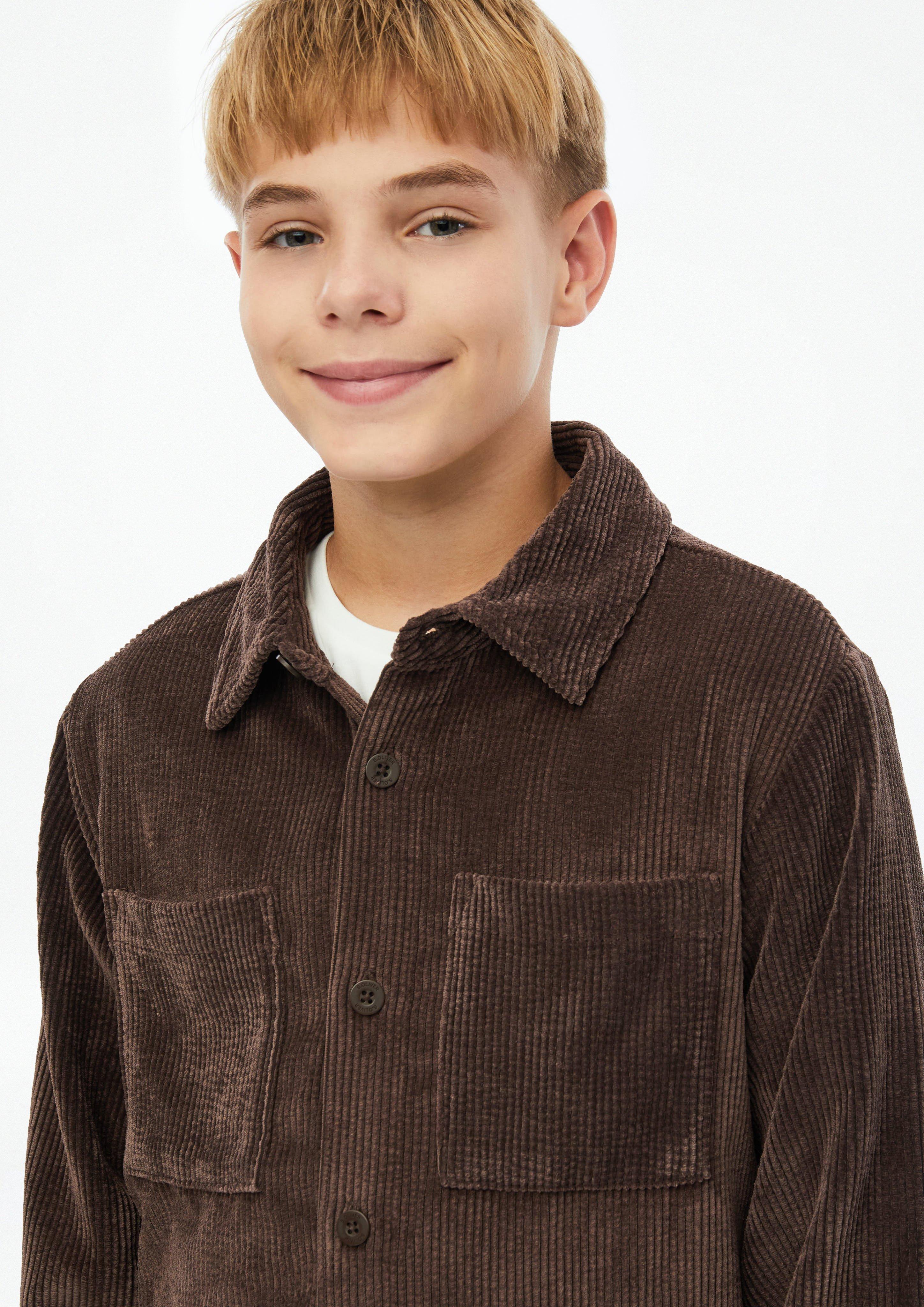 Junior Corduroy overshirt met borstzakken in bruin van s.Oliver