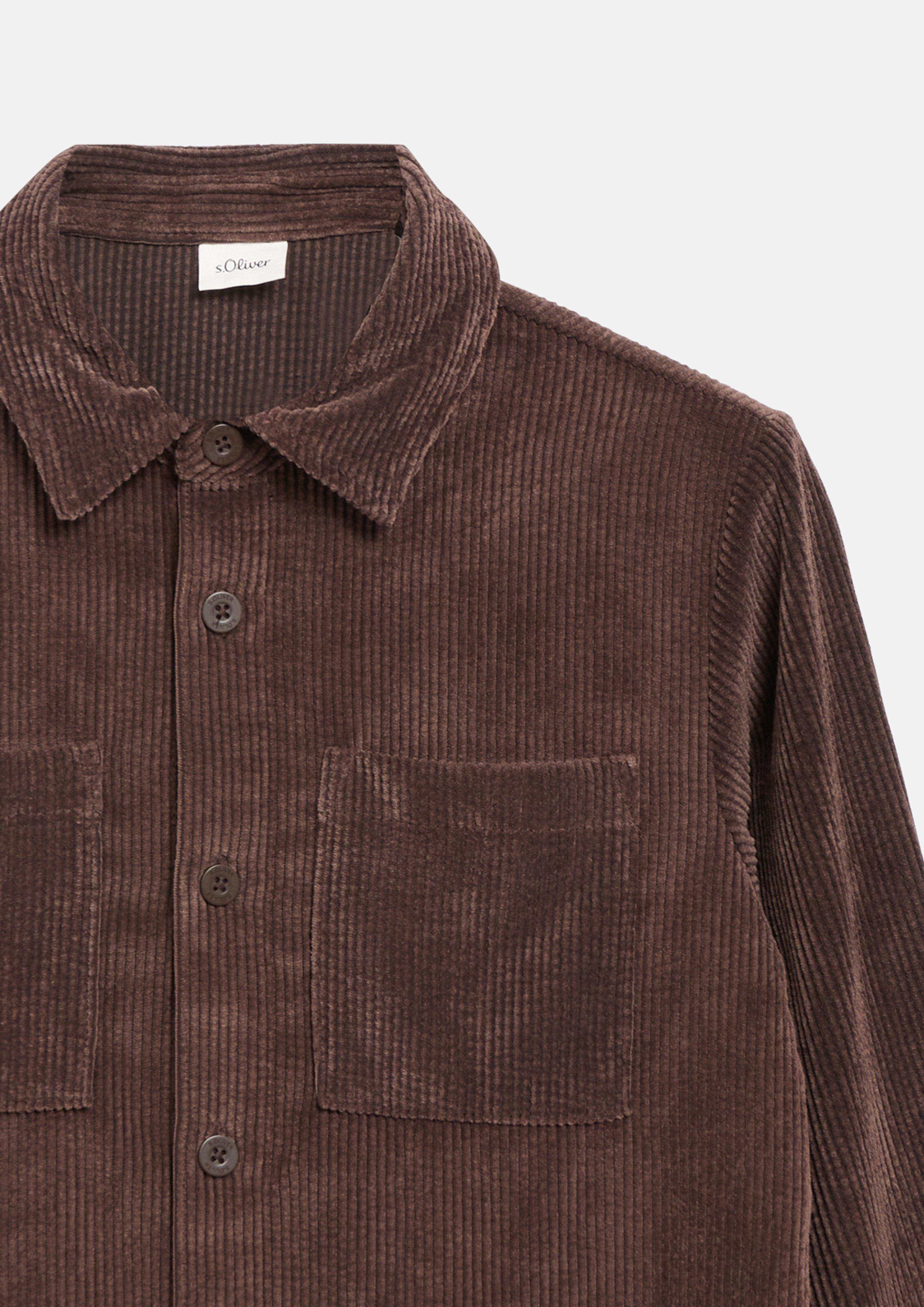 Junior Corduroy overshirt met borstzakken in bruin van s.Oliver