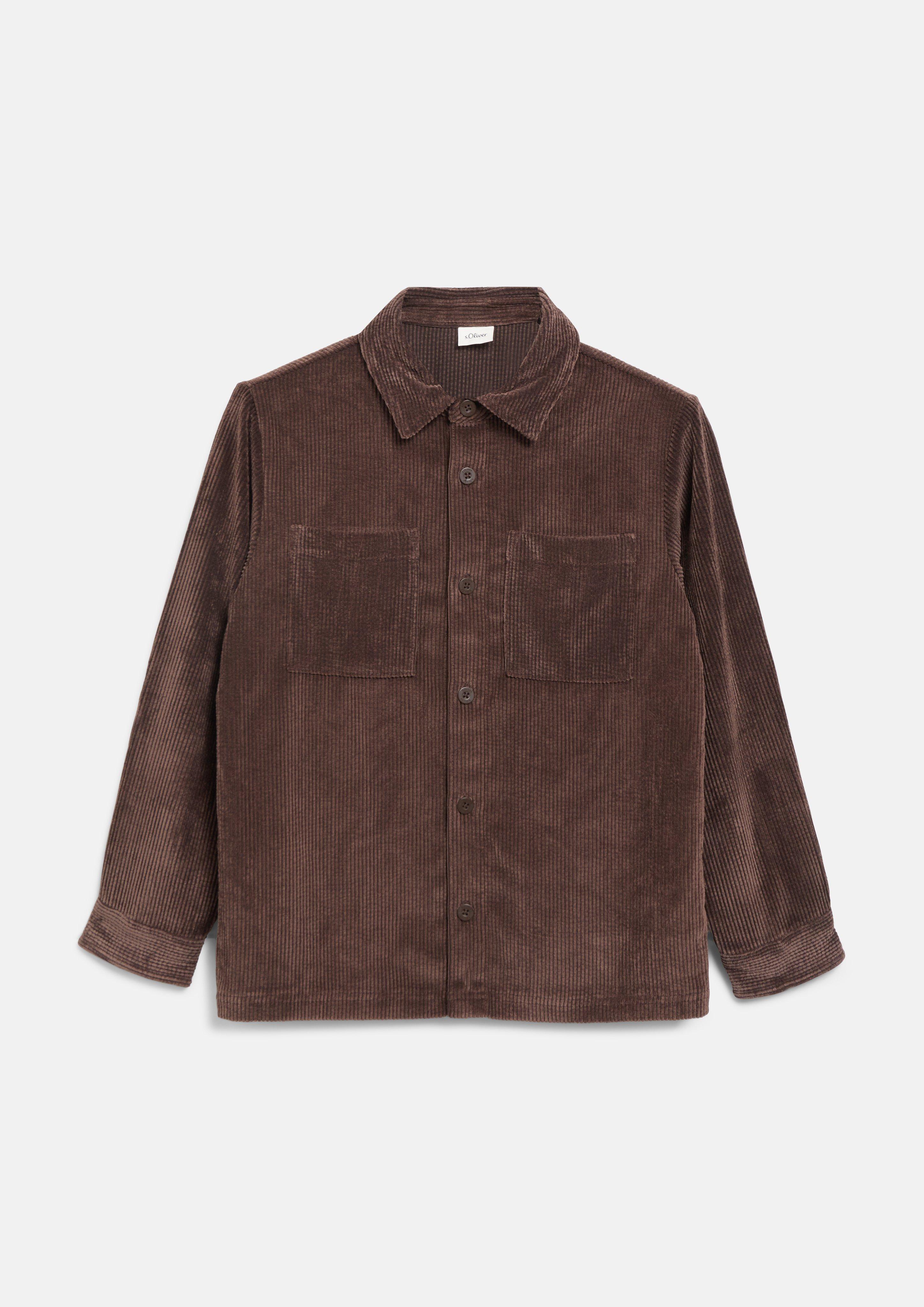 Overshirt aus Cord mit Brusttaschen in Farbe dunkelbraun von s.Oliver