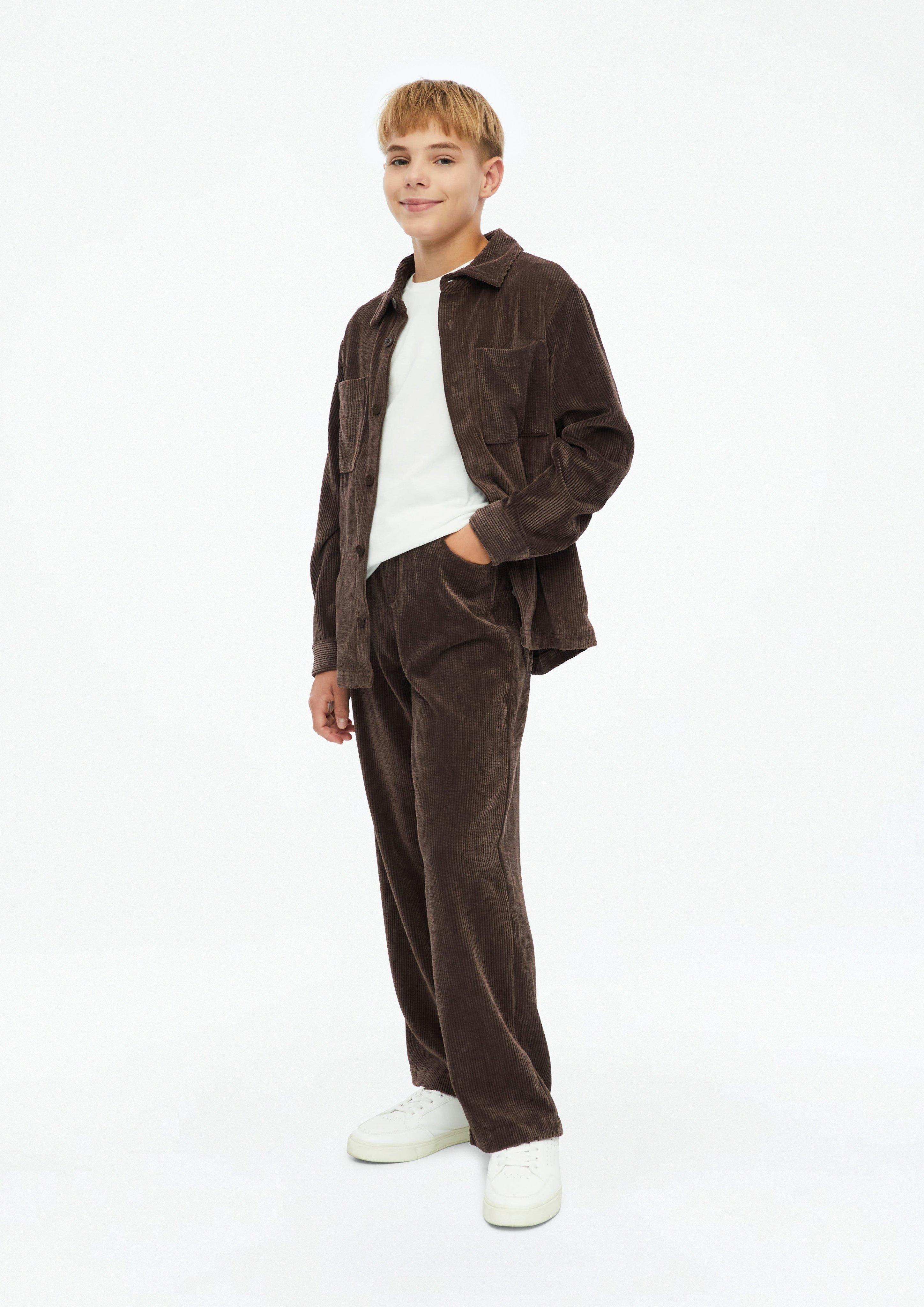 Junior Corduroy overshirt met borstzakken in bruin van s.Oliver
