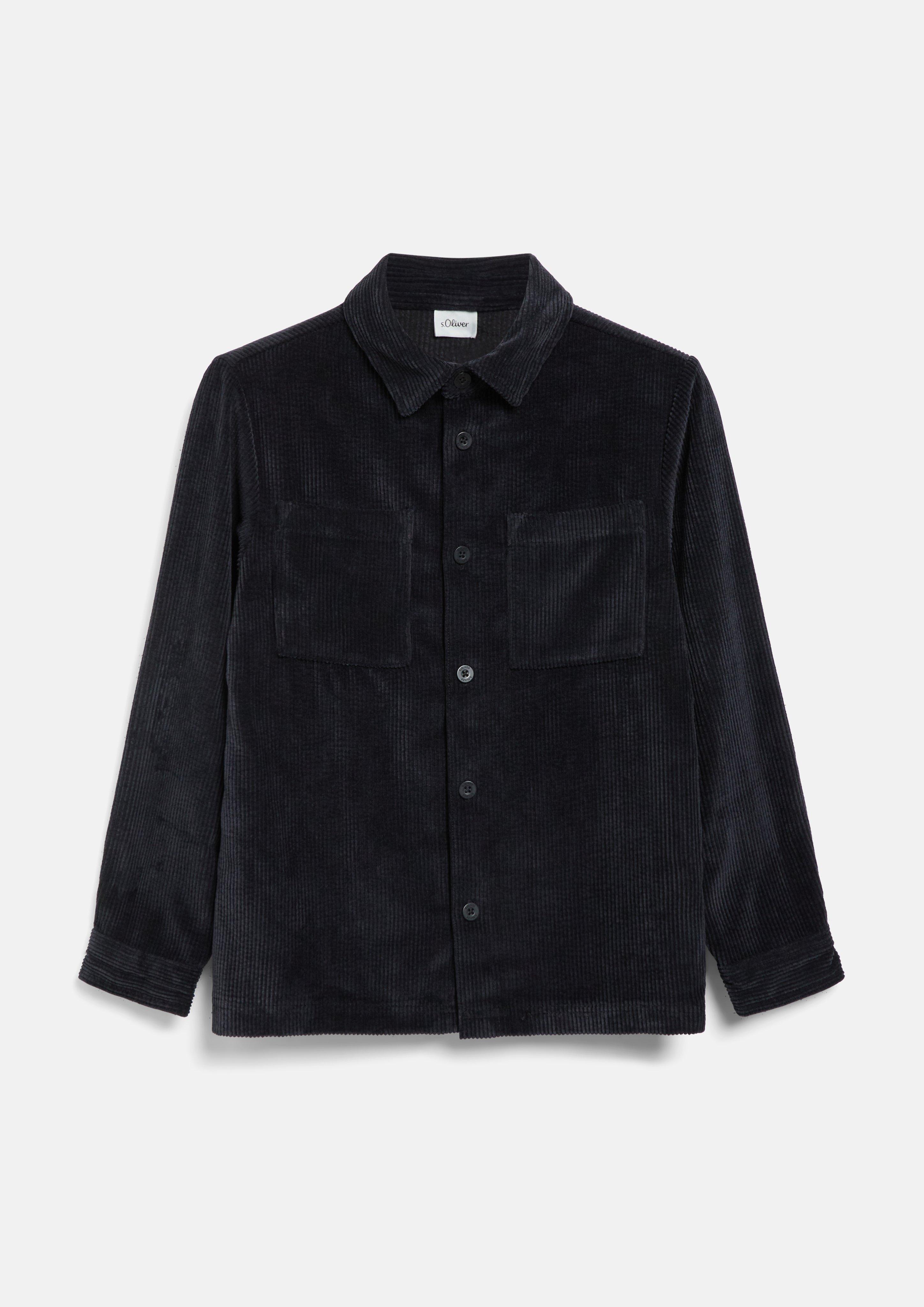 Overshirt aus Cord mit Brusttaschen in Farbe schwarz von s.Oliver