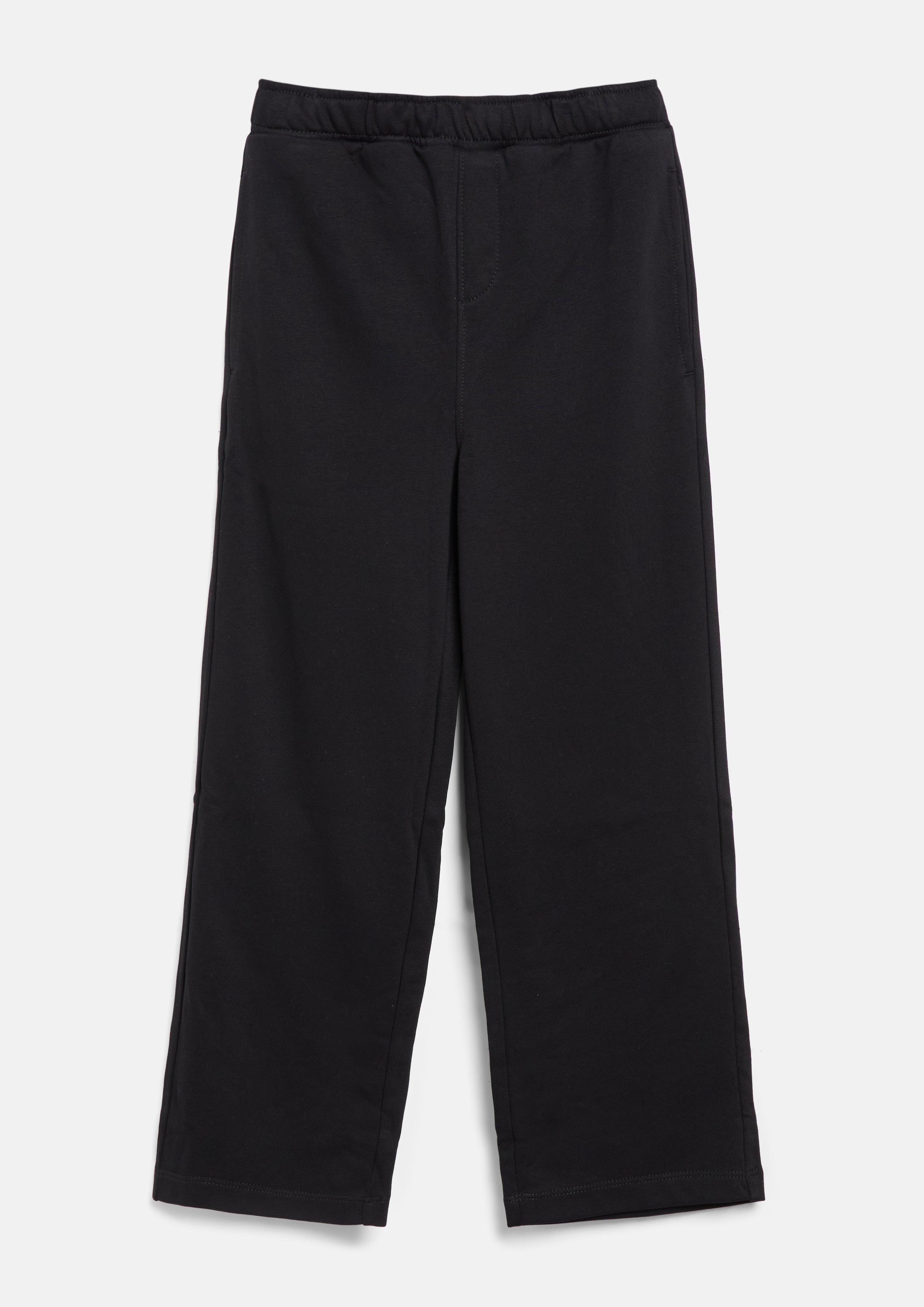Junior Joggingbroek met wijde pijpen en printdetail in zwart van s.Oliver
