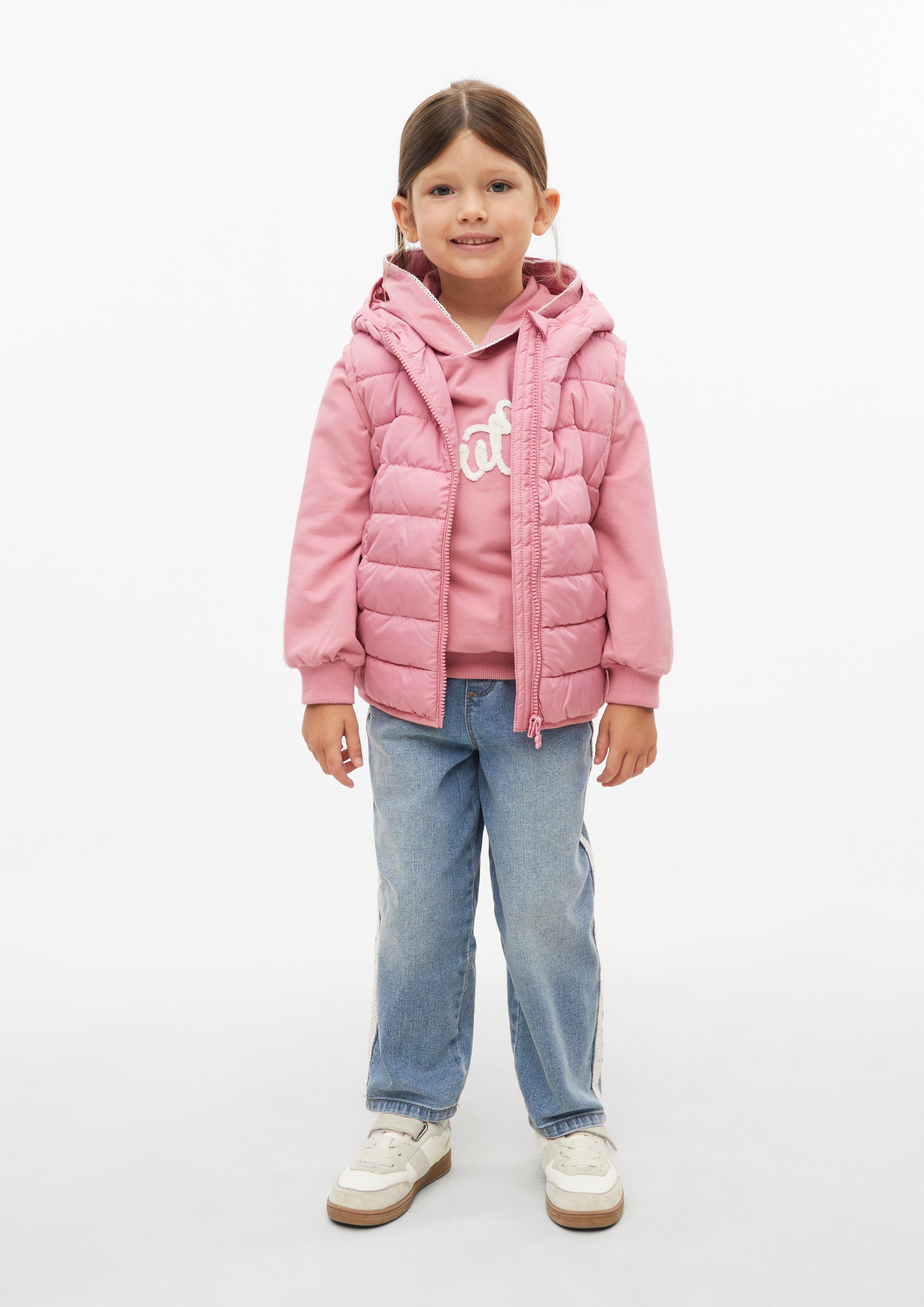 Junior Hoodie met kanten details en applicatie in roze van s.Oliver