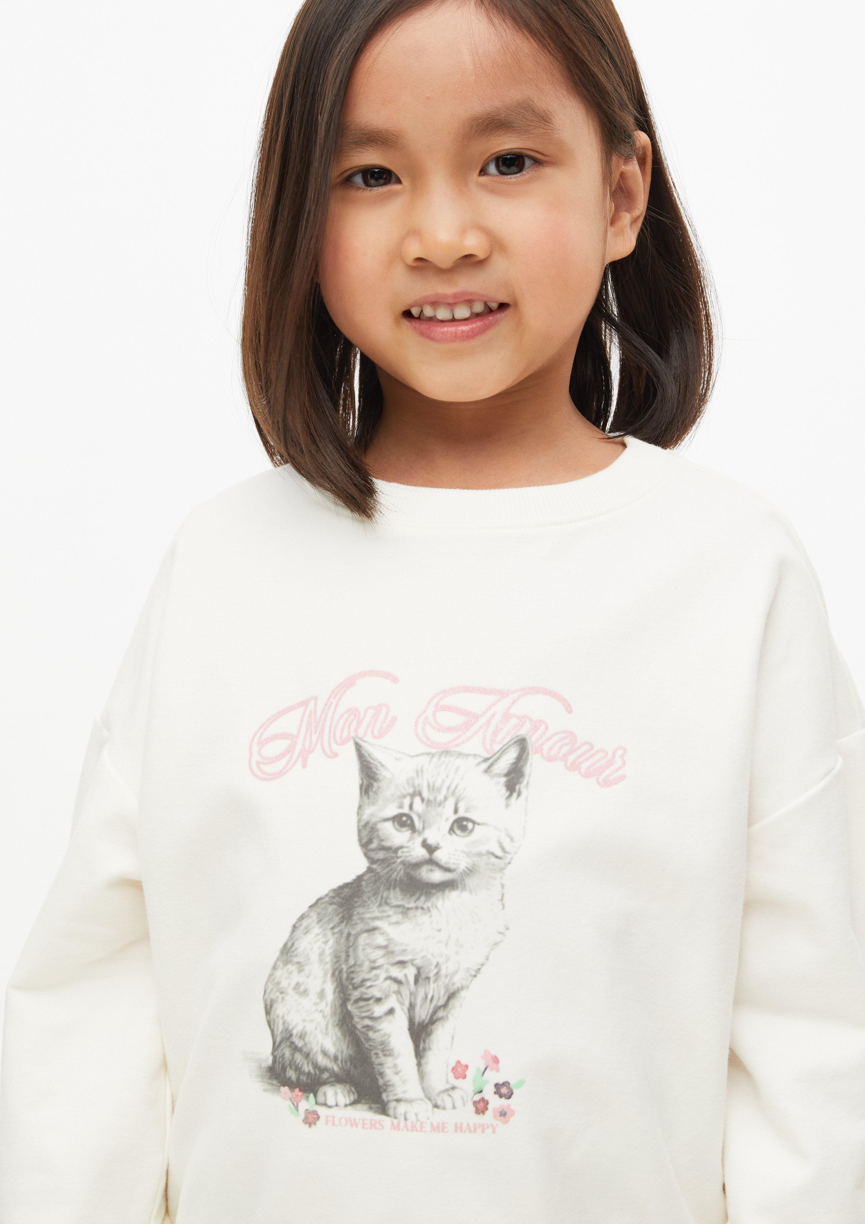 Junior Sweat-shirt oversize avec imprimé photo et paillettes en blanc de s.Oliver