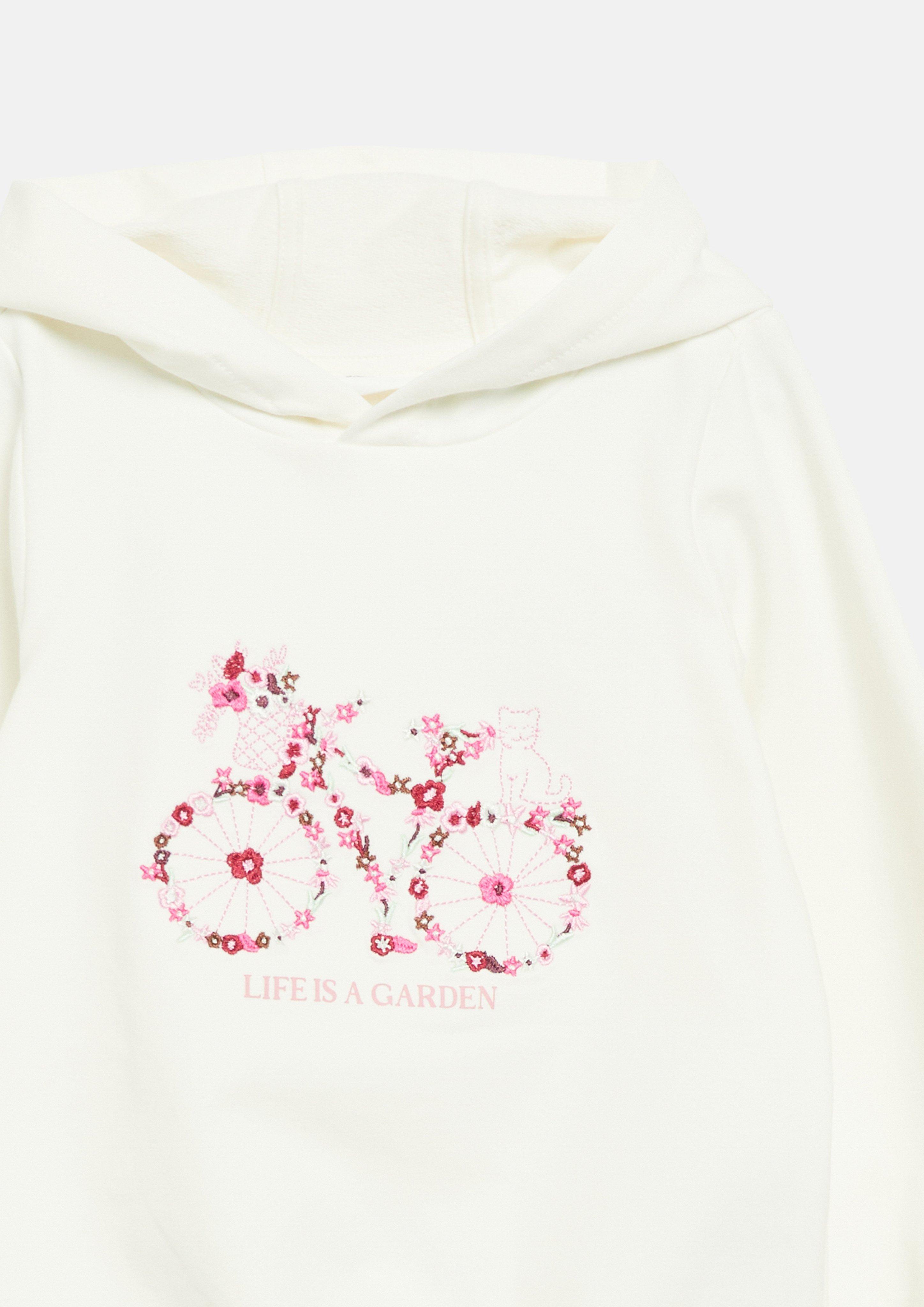 Junior Sweat à capuche brodé en crème de s.Oliver