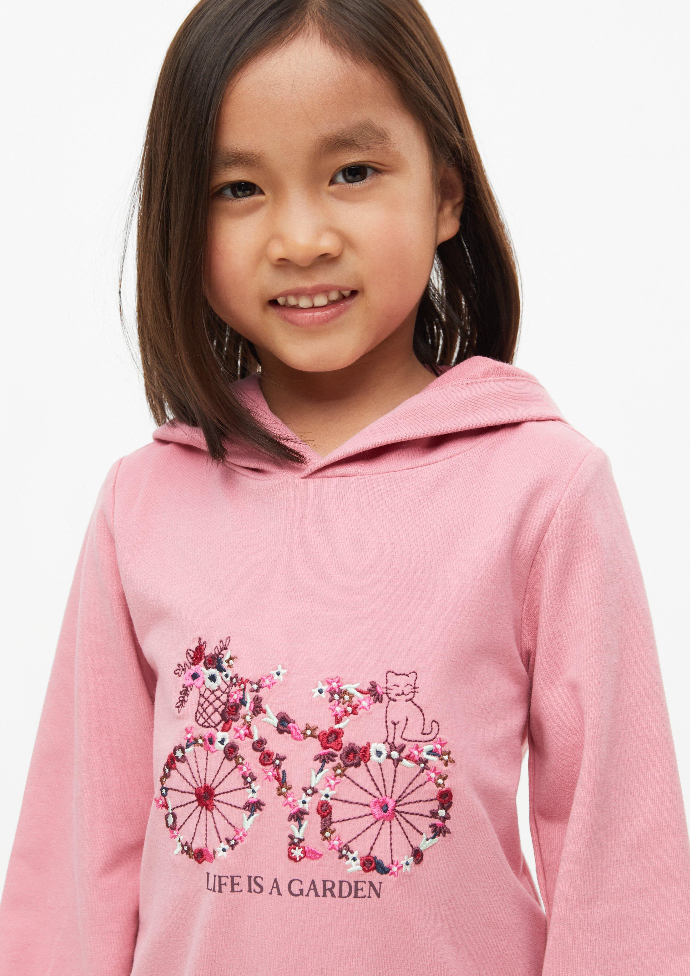 Kinder Hoodie mit Stickerei in pink von s.Oliver