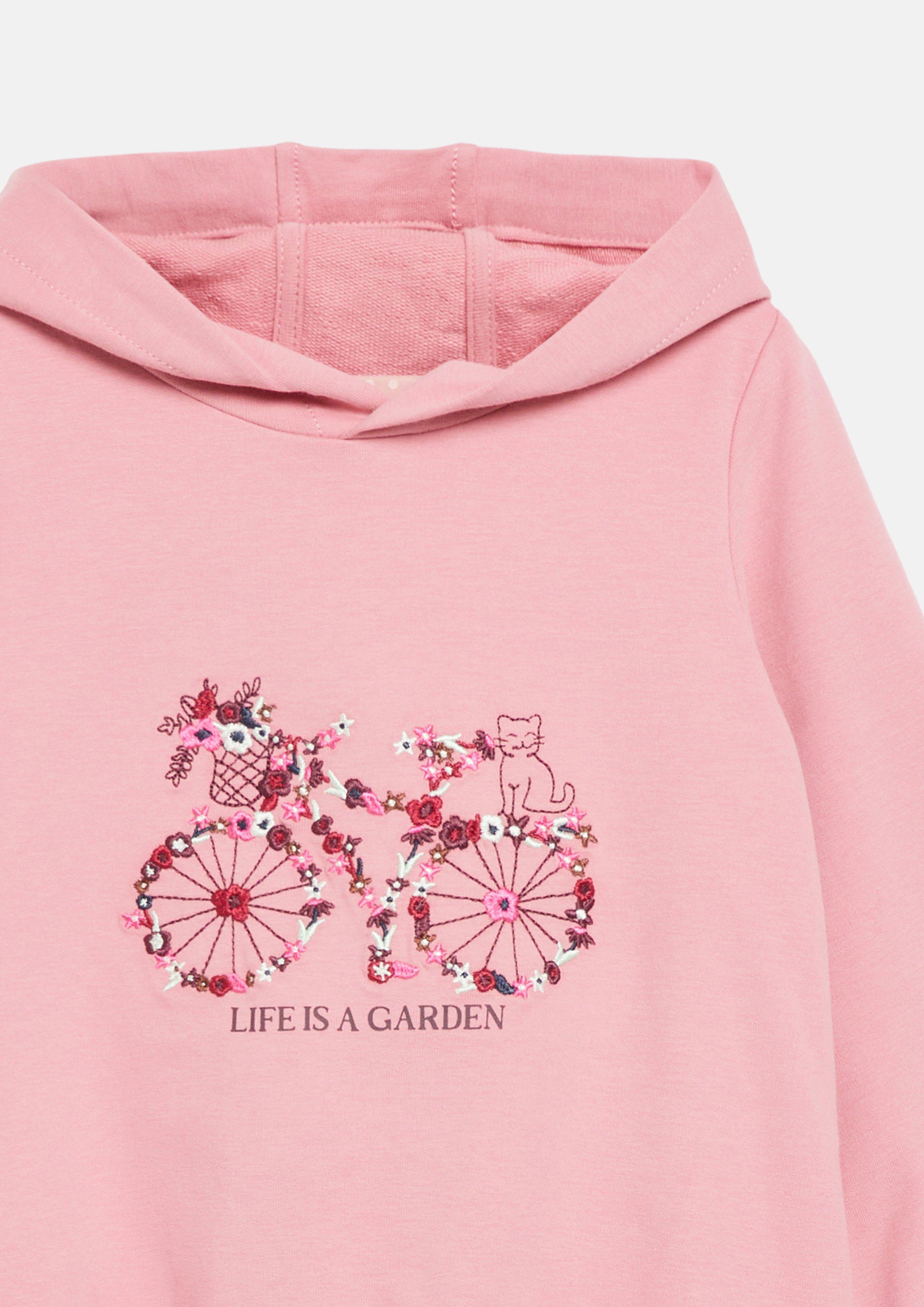 Kinder Hoodie mit Stickerei in pink von s.Oliver