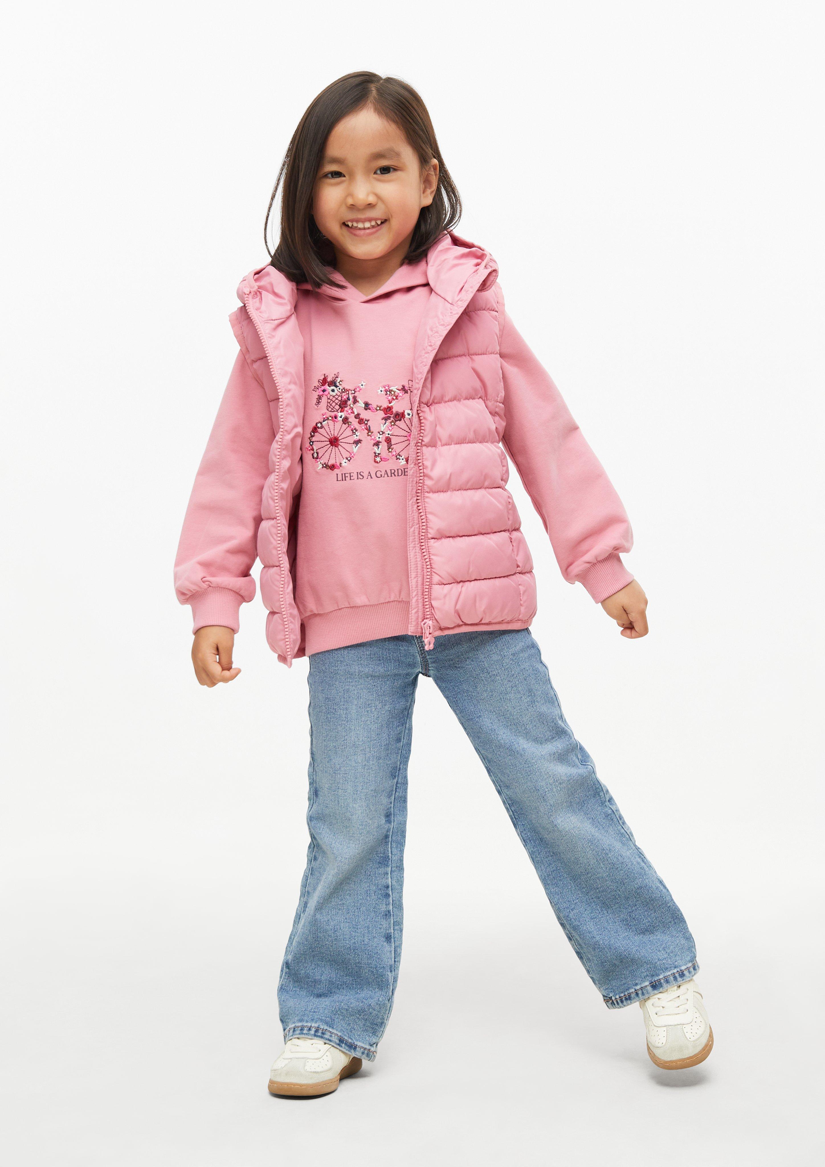 Kinder Hoodie mit Stickerei in pink von s.Oliver